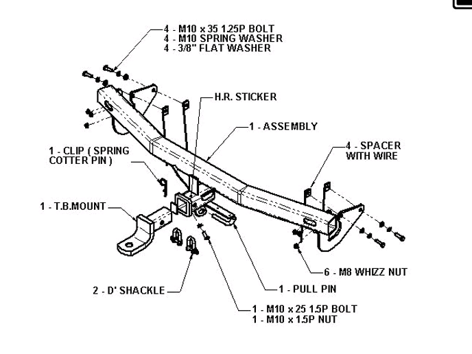 Hayman Reese Towbar to suit Toyota Kluger (11/2003 to 7/2007)