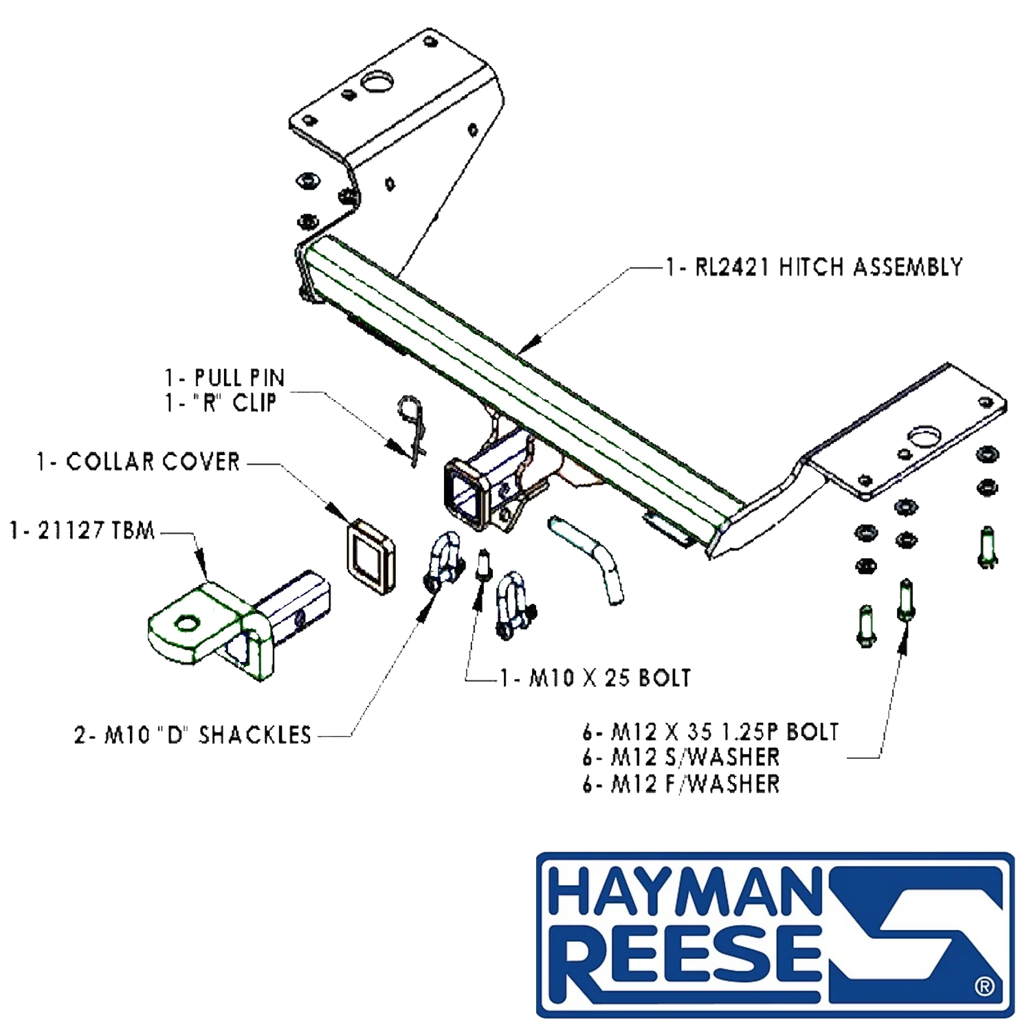 Hayman Reese Towbar to suit Toyota Corolla Sedan (5/2007 to 9/2012)