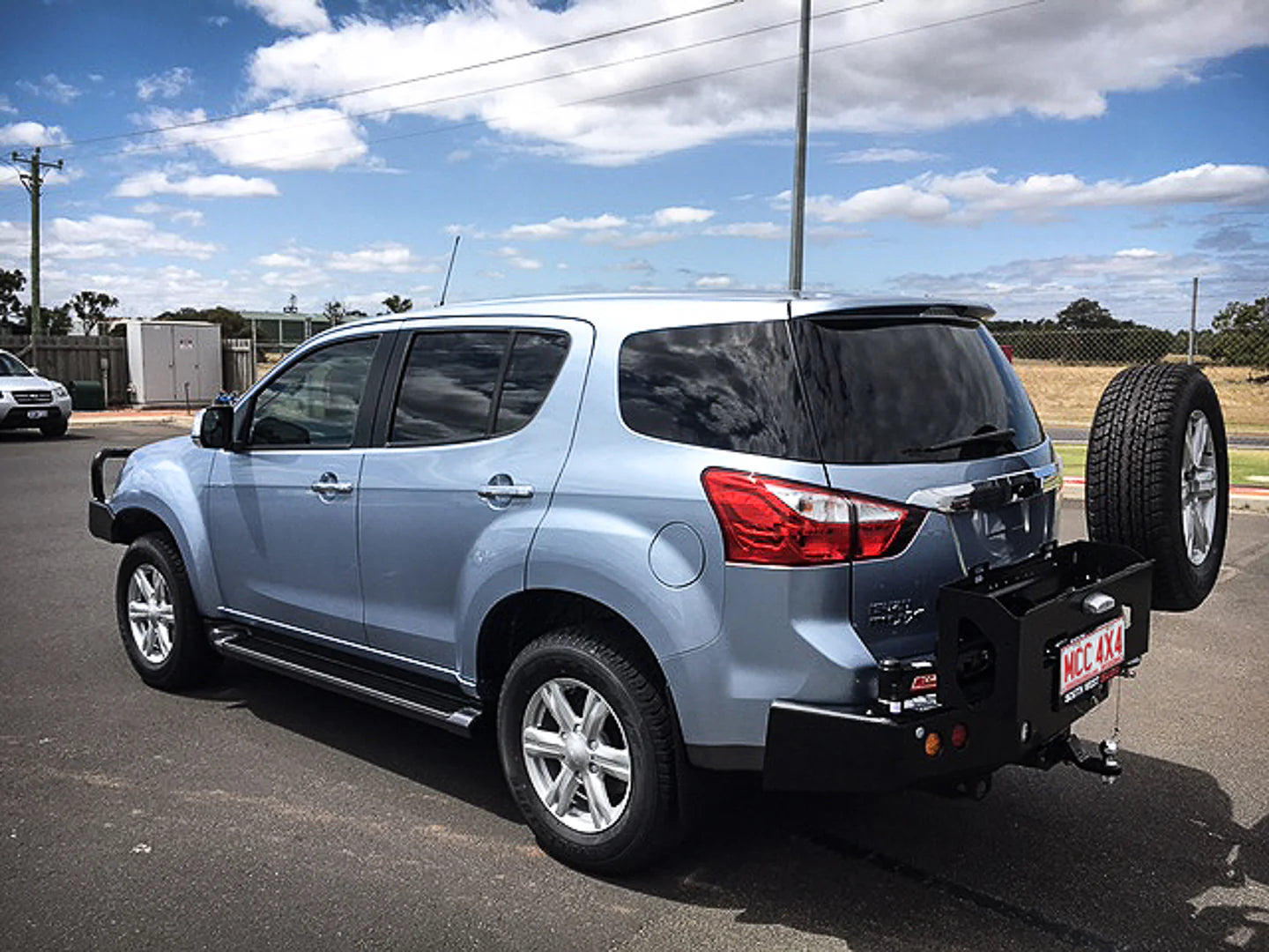 MCC 022-02 Rear Wheel Carrier Double Jerry Can Holder Package to suit Isuzu Mux 2013-2019