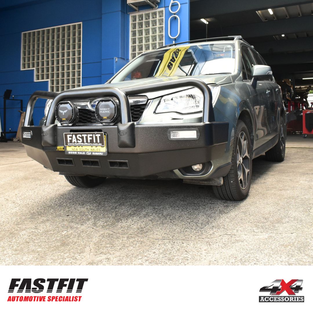 ECB BLACK RIPPLE BIG TUBE Bull Bars TO SUIT ON SUBARU FORESTER NON XT 02/2013-12/2015
