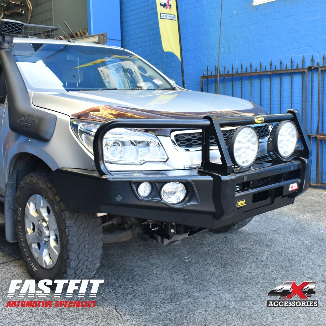 MCC 707-02 Falcon Bull Bars Black A-Frame Package (LED Foglight) to suit HOLDEN Colorado RG Colorado 7 2012-2016