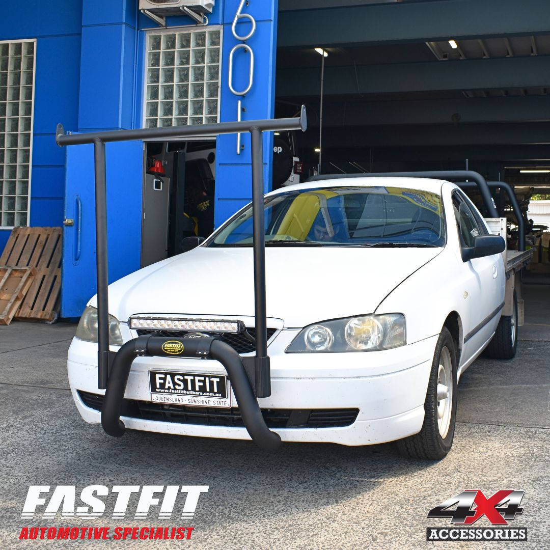 ALL BARS NUDGE BAR (BLACK) & H-RACK TO SUIT FORD FALCON BF