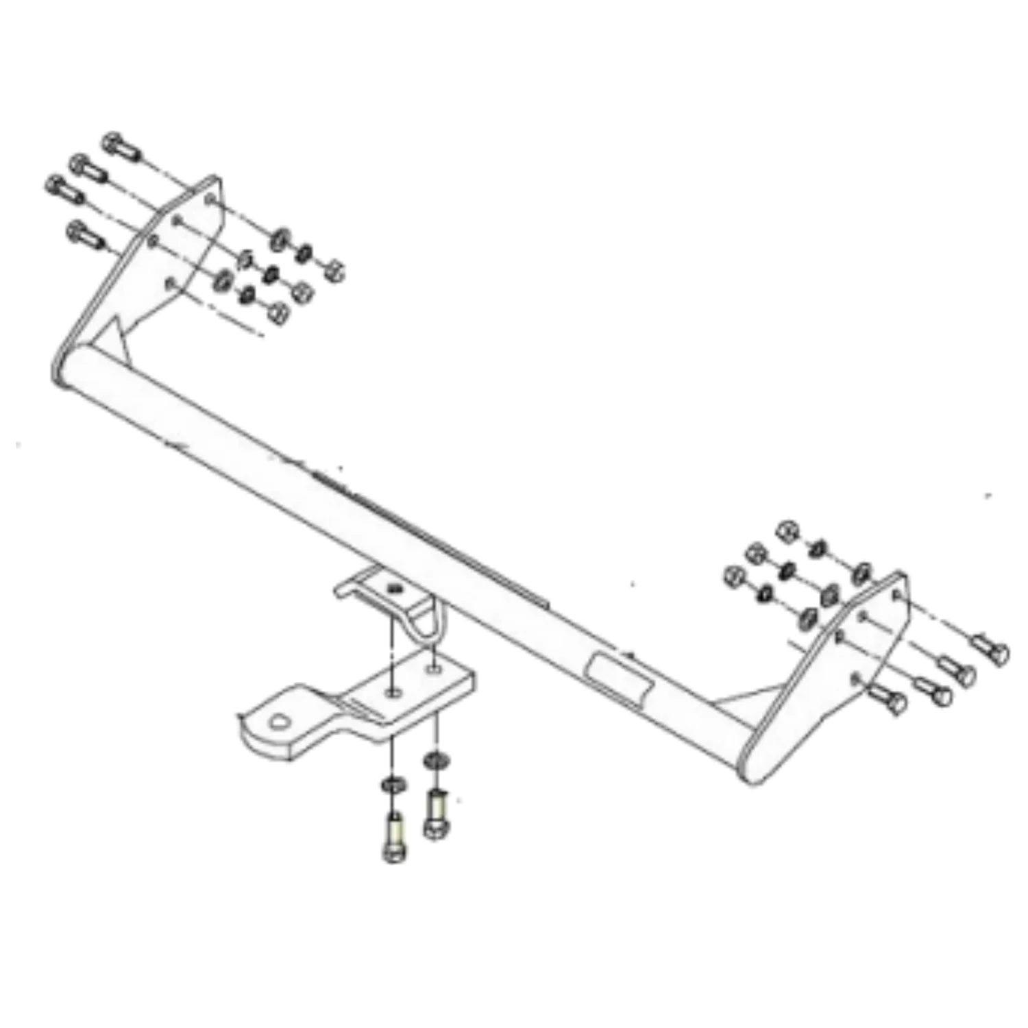 Towrite Towbar for Mitsubishi Triton 2wd & 4wd Single Cab Cab Chassis No Bumper 08/2006-04/2015