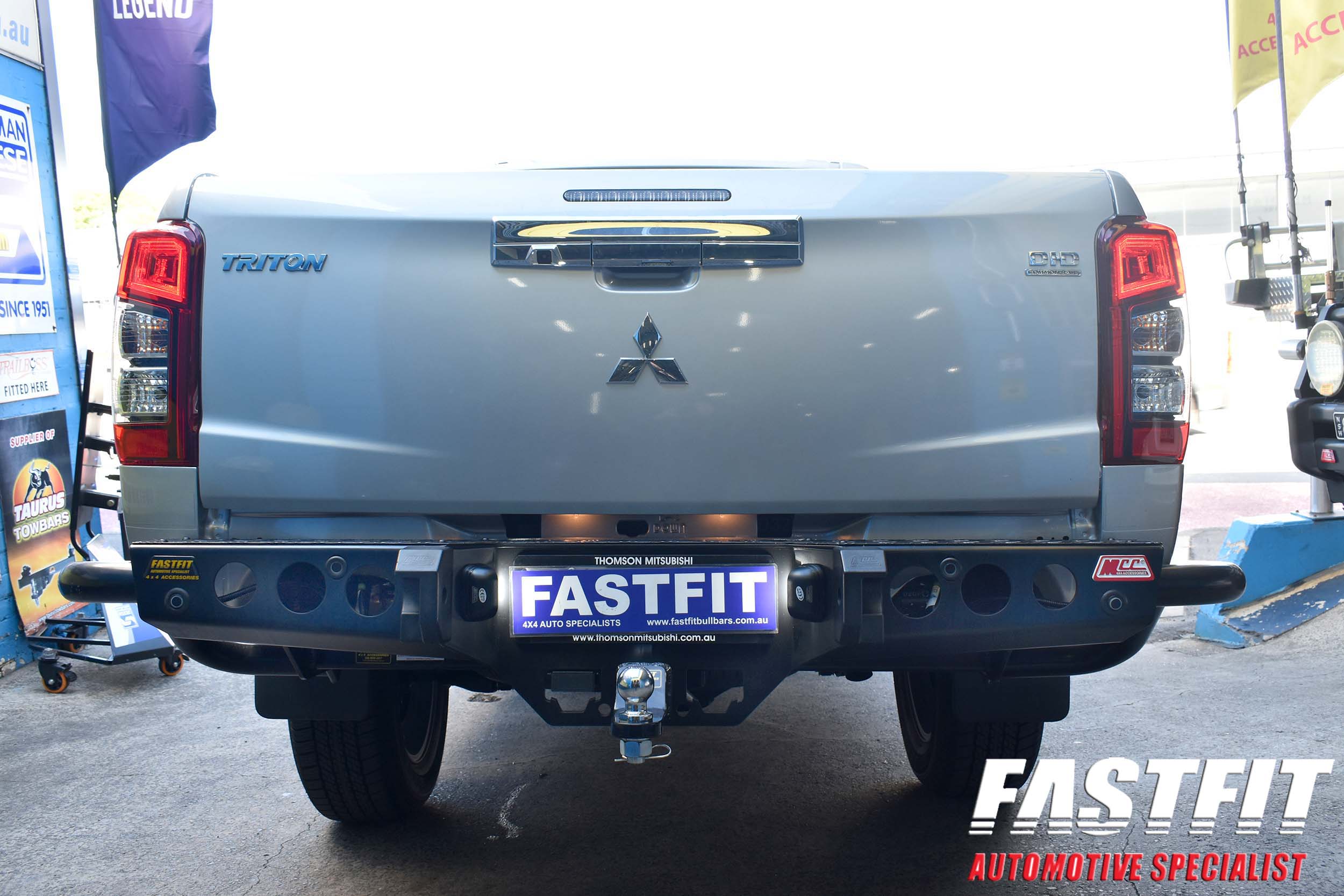 MCC 022-03 Jack Rear Bar with Black (Checker) Step Plate to suit Mitsubishi MR Triton 2019-On