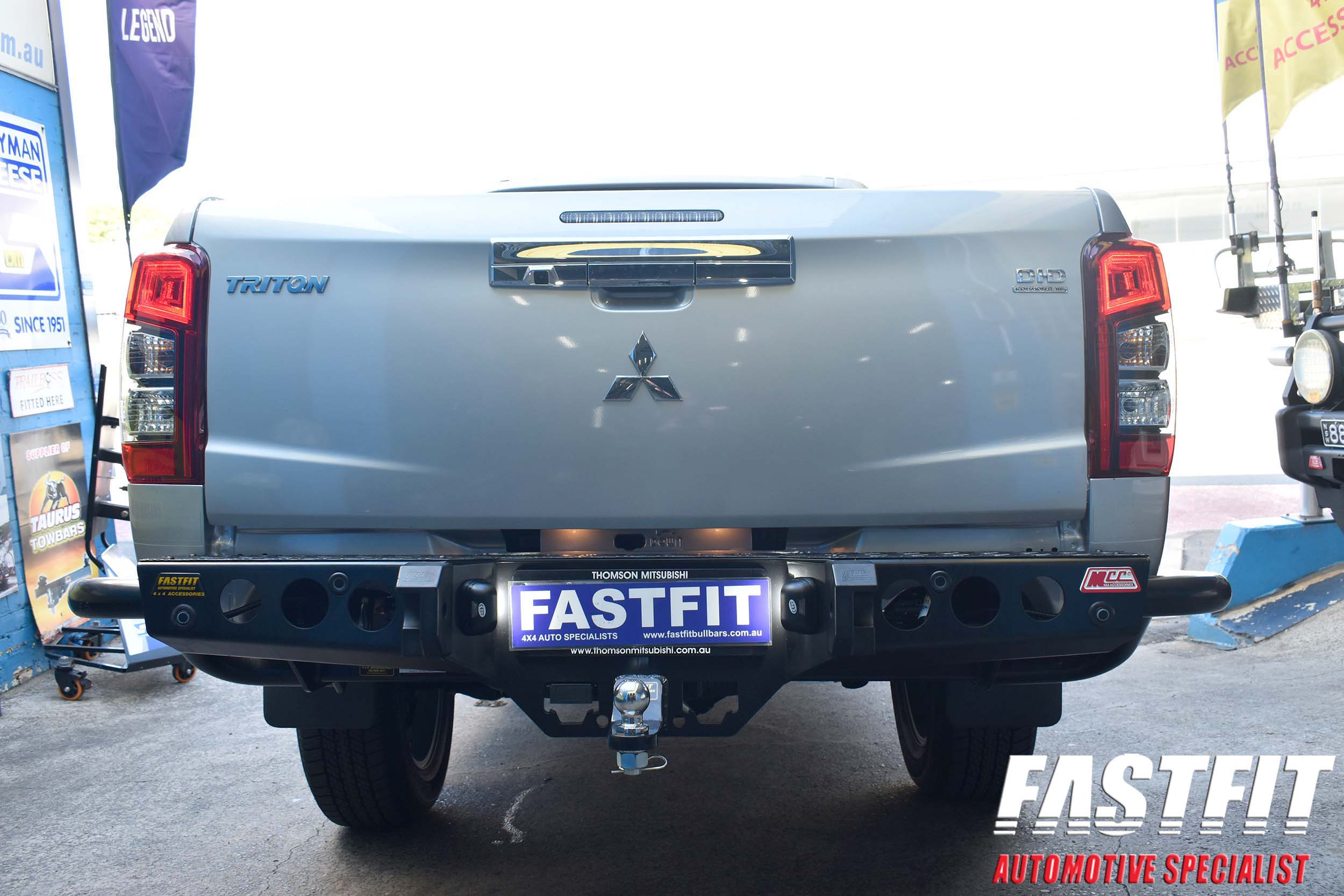 MCC 022-03 Jack Rear Bar with Black (Checker) Step Plate to suit Mitsubishi MR Triton 2019-On
