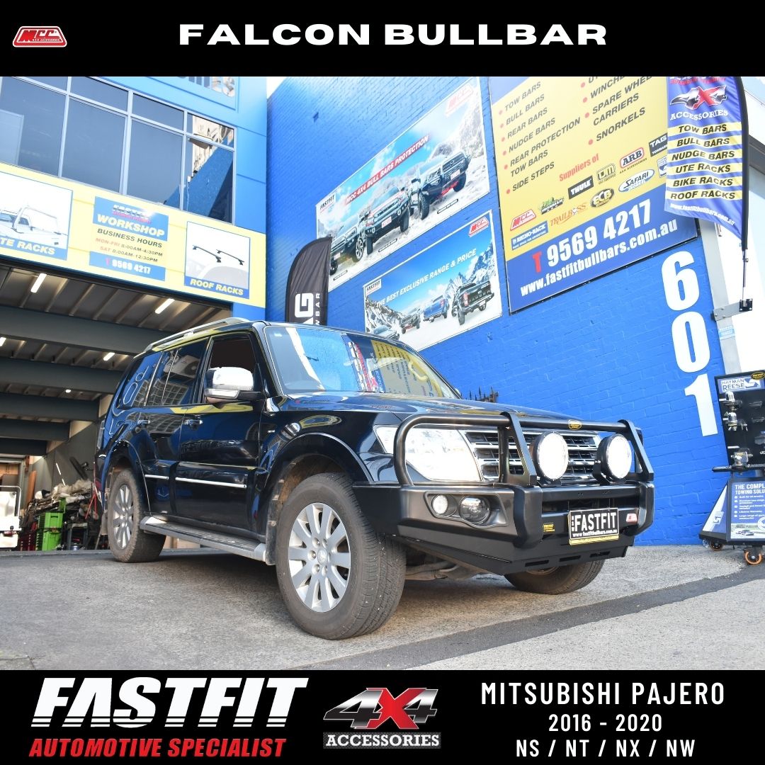 MCC 707-02 A-FRAME Falcon Bull Bars with Fog Lights to suit Mitsubishi NS,NT,NW Pajero 2006-2021