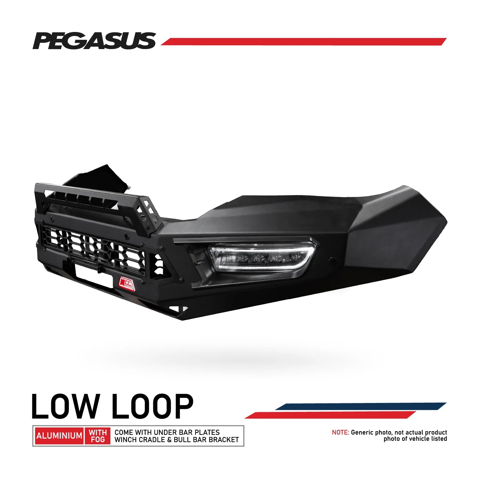 MCC 909-01 ALLOY PEGASUS Bull Bars BUMPER REPLACEMENT PACKAGE TO SUIT TOYOTA HILUX 2016-2021