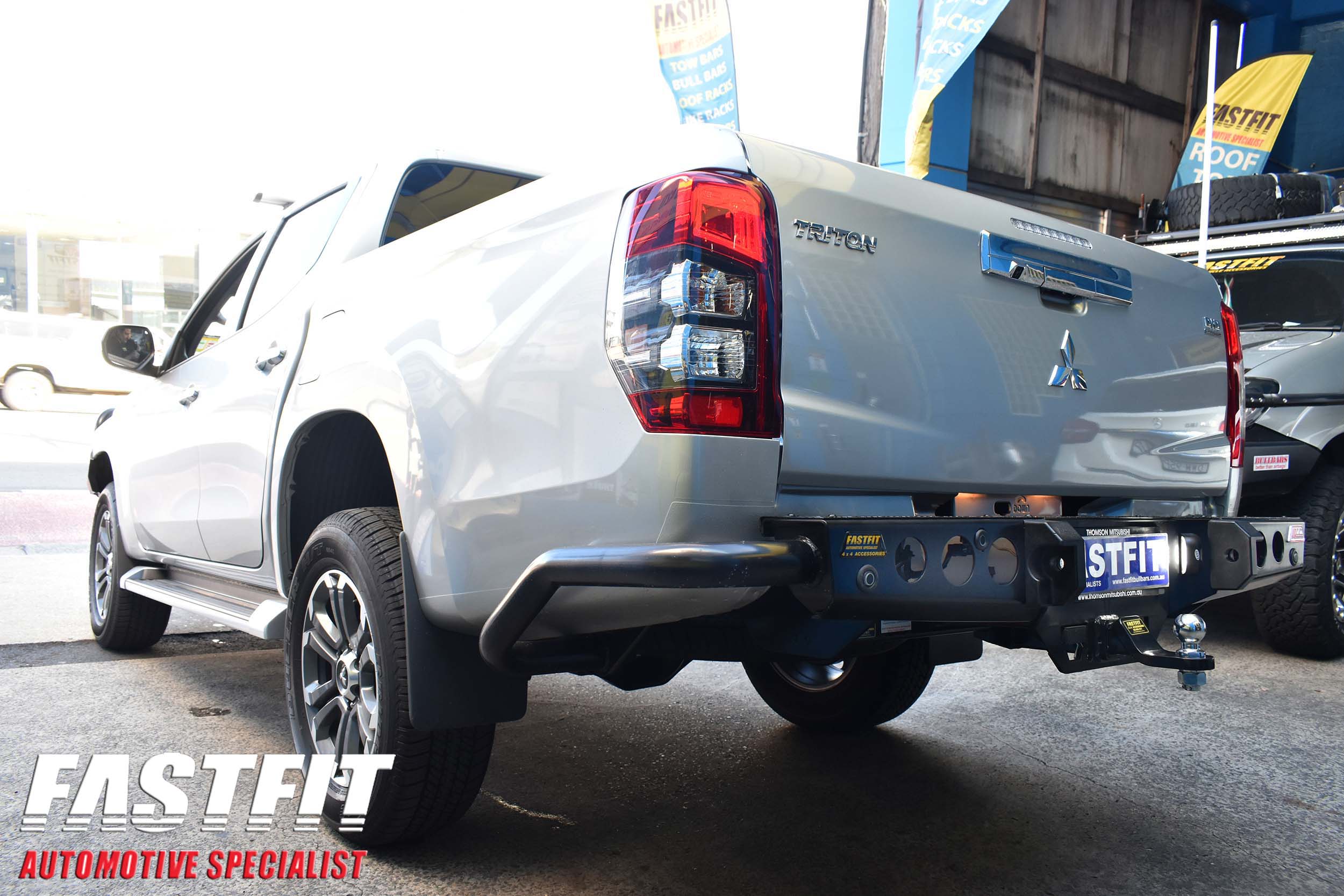 MCC 022-03 Jack Rear Bar with Black (Checker) Step Plate to suit Mitsubishi MR Triton 2019-On