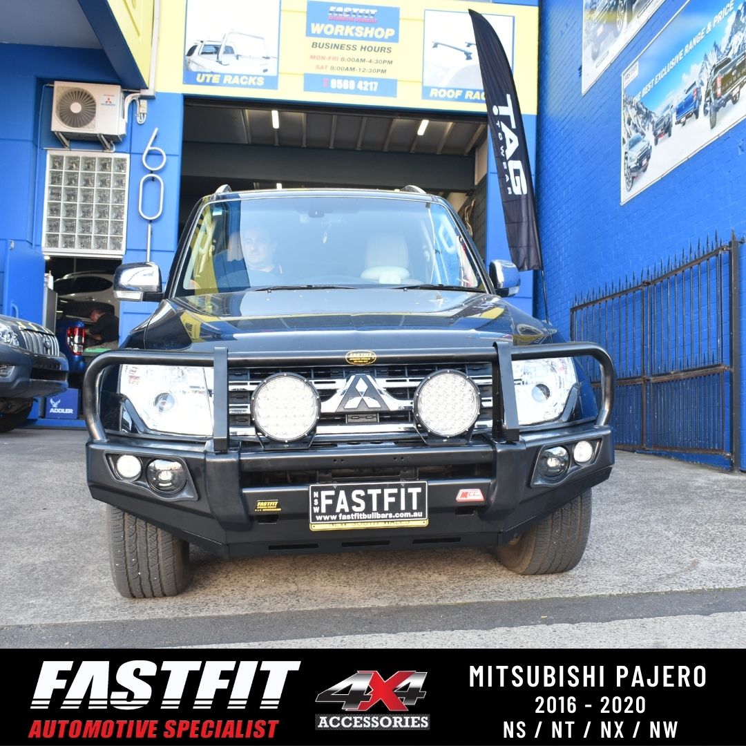 MCC 707-02 A-FRAME Falcon Bull Bars with Fog Lights to suit Mitsubishi NS,NT,NW Pajero 2006-2021