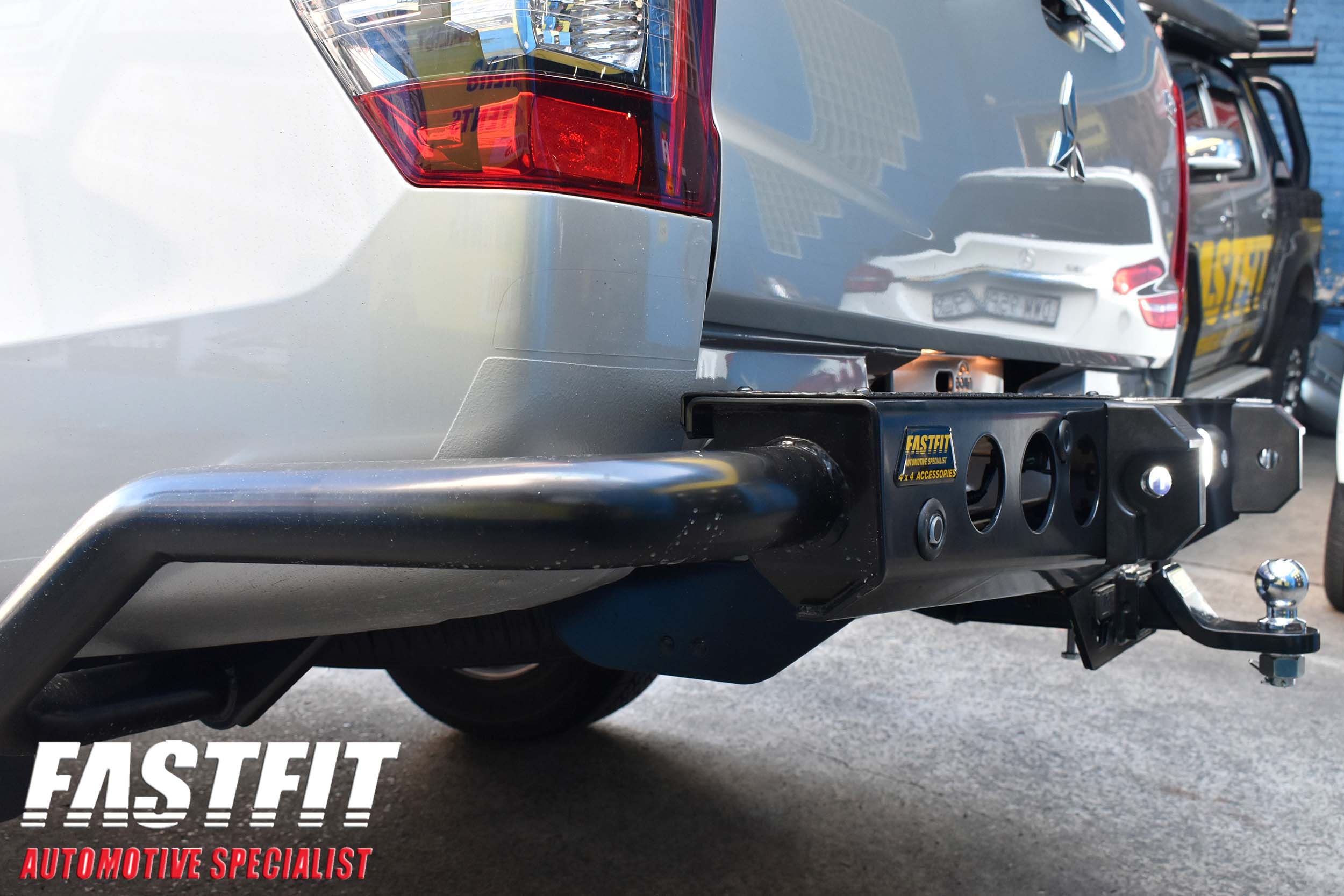 MCC 022-03 Jack Rear Bar with Black (Checker) Step Plate to suit Mitsubishi MR Triton 2019-On