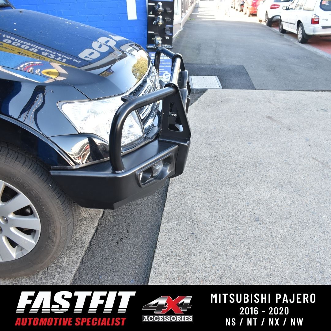 MCC 707-02 A-FRAME Falcon Bull Bars with Fog Lights to suit Mitsubishi NS,NT,NW Pajero 2006-2021