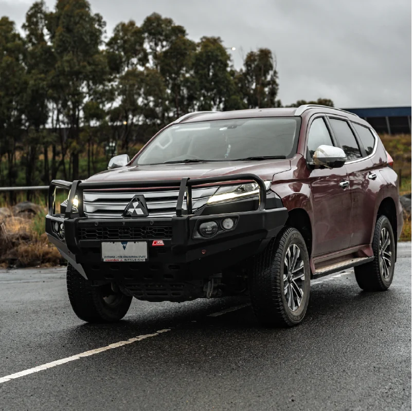 Pajero Sport QF QG 2020-On 707-02 Falcon Bull Bar Black A-Frame Package (LED Foglight)