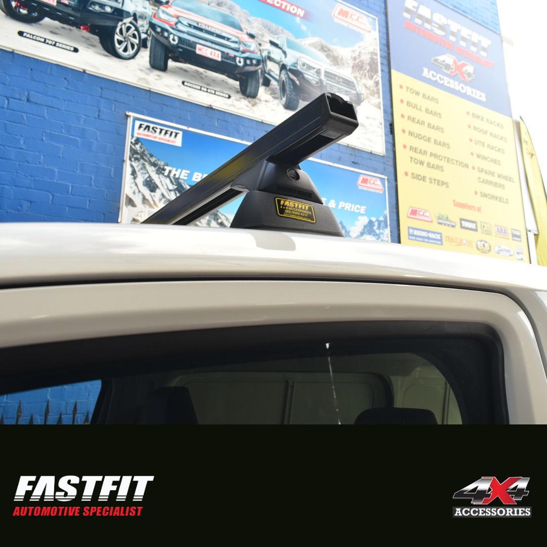 RHINO Heavy Duty RCH Black 3 Bar Roof Rack to suit TOYOTA Hiace SLWB Gen 6 2dr Van 2019-ON