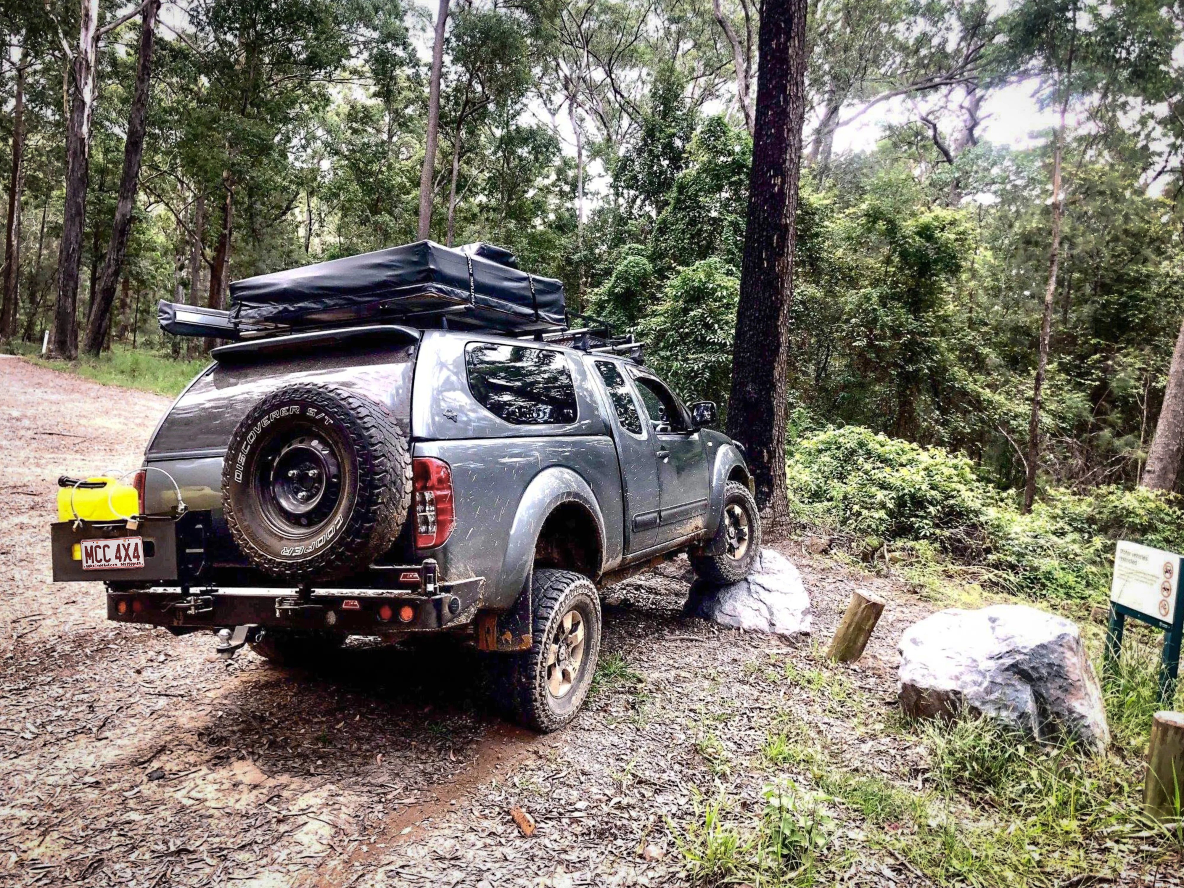 MCC 022-02 Rear Carrier Bar with Single Wheel & Double Jerry Can Holder to suit Nissan Navara D40 2005-2015