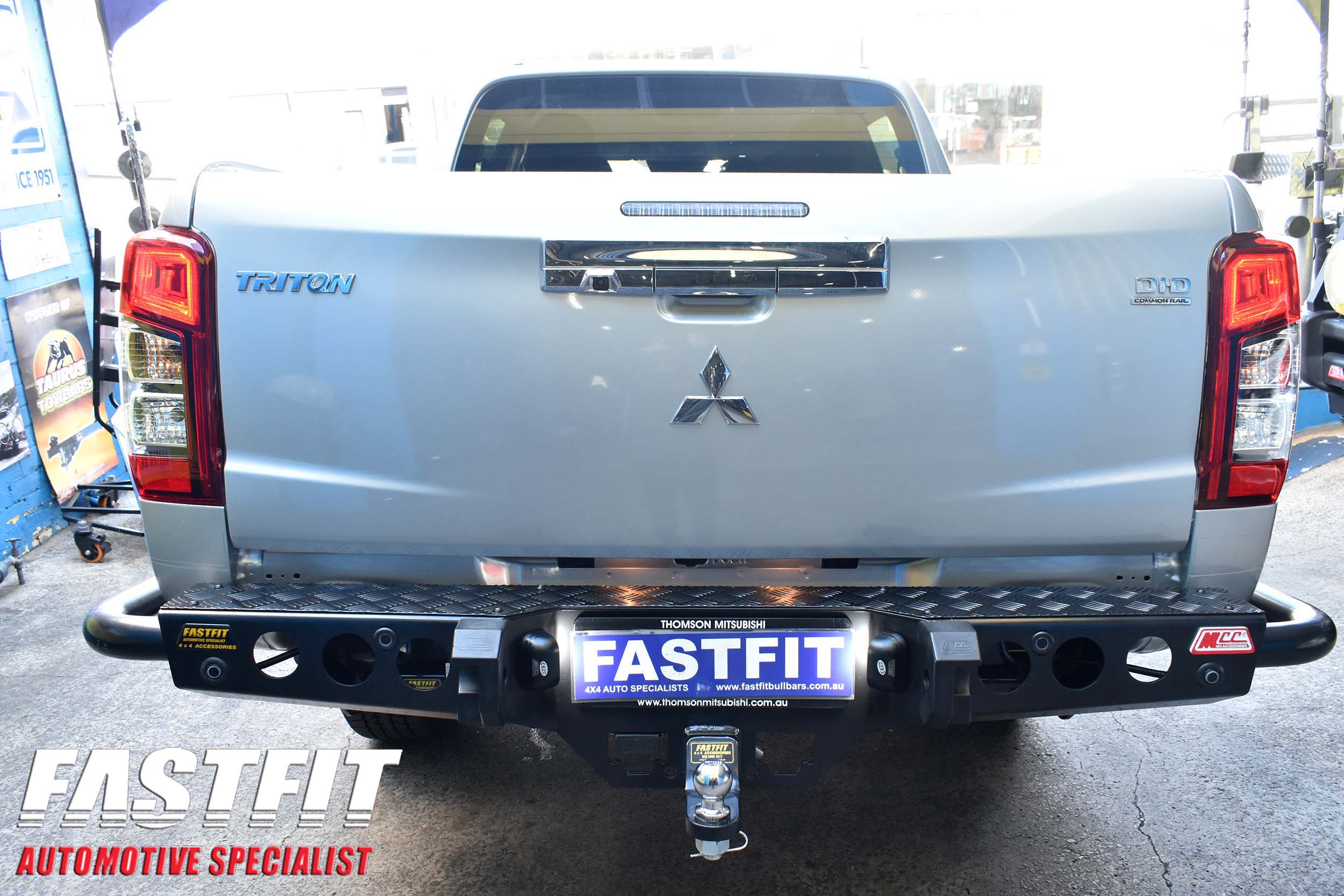 MCC 022-03 Jack Rear Bar with Black (Checker) Step Plate to suit Mitsubishi MR Triton 2019-On