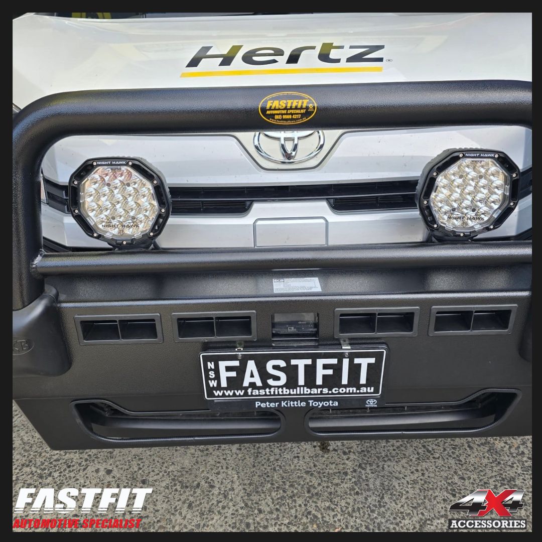 ECB Bull Bars with Bumper Lights (BLACK RIPPLE) for TOYOTA HIACE (05/2019-On)