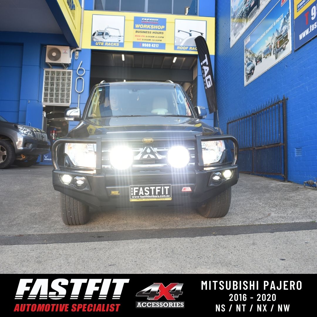 MCC 707-02 A-FRAME Falcon Bull Bars with Fog Lights to suit Mitsubishi NS,NT,NW Pajero 2006-2021