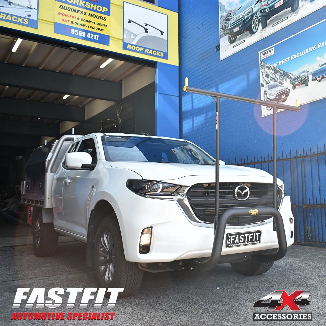 ALL BARS BLACK NUDGE BAR & H-FRAME LADDER RACK TO SUIT MAZDA BT50 2023