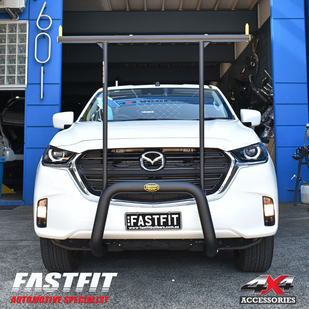 ALL BARS BLACK NUDGE BAR & H-FRAME LADDER RACK TO SUIT MAZDA BT50 2023