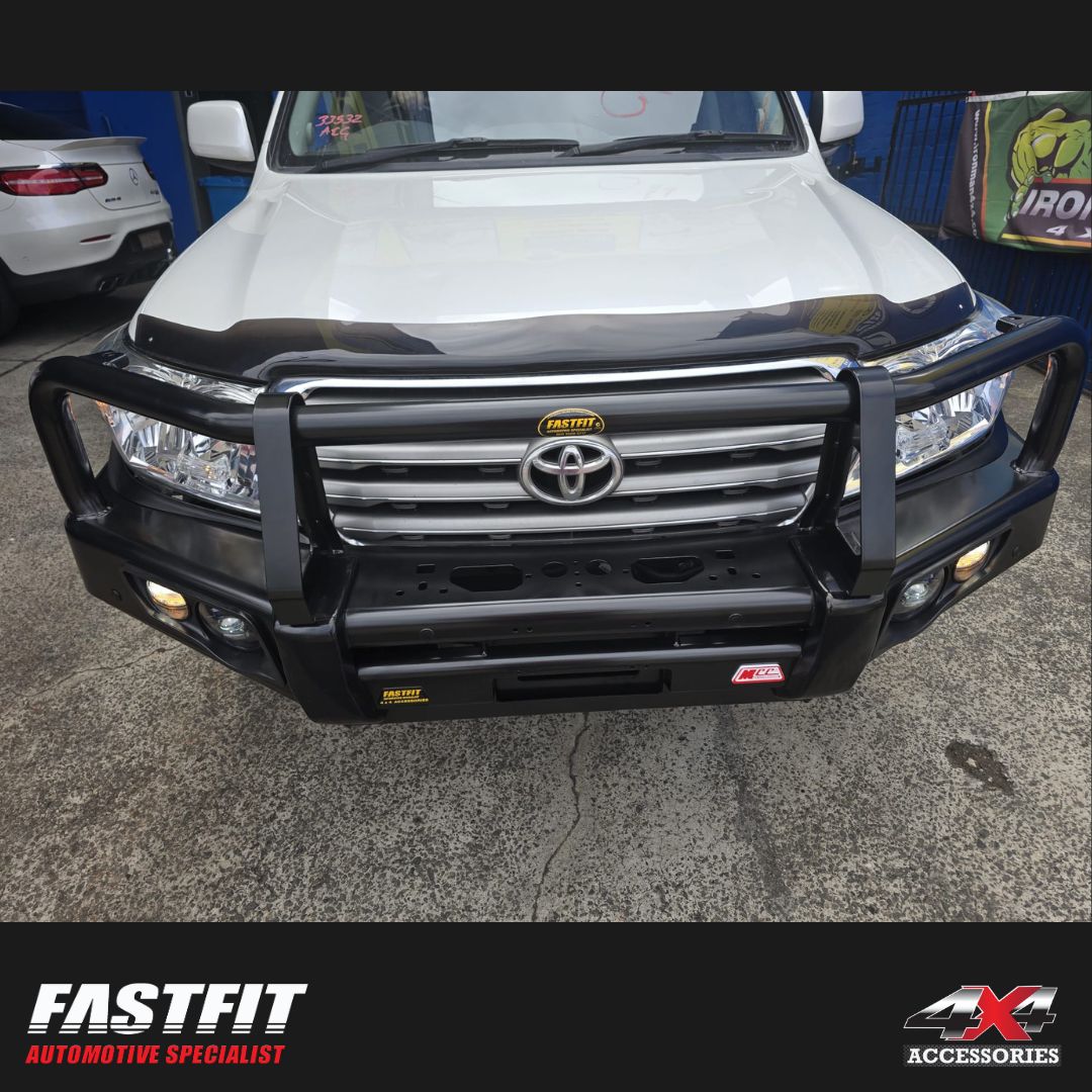 MCC 707-02 Falcon Bull Bars Black A-Frame Package (LED Foglight)to suit TOYOTA Land Cruiser 100 series 1998-2007