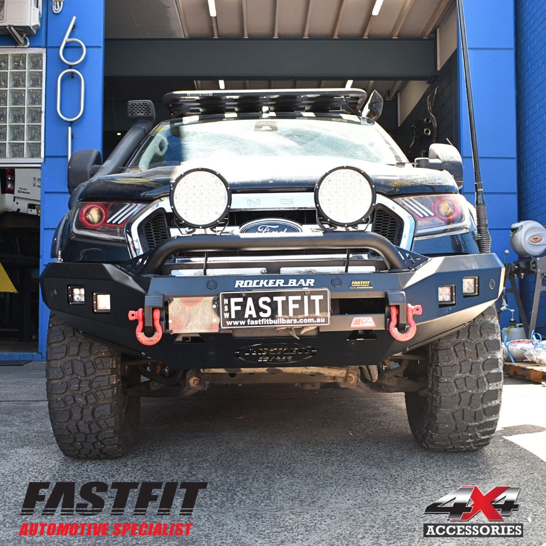 MCC 078-01SQL ROCKER BULL BAR SINGLE LOW LOOP PACKAGE TO SUIT FORD RANGER PX 2 2016-2019 TECH PACK RADAR