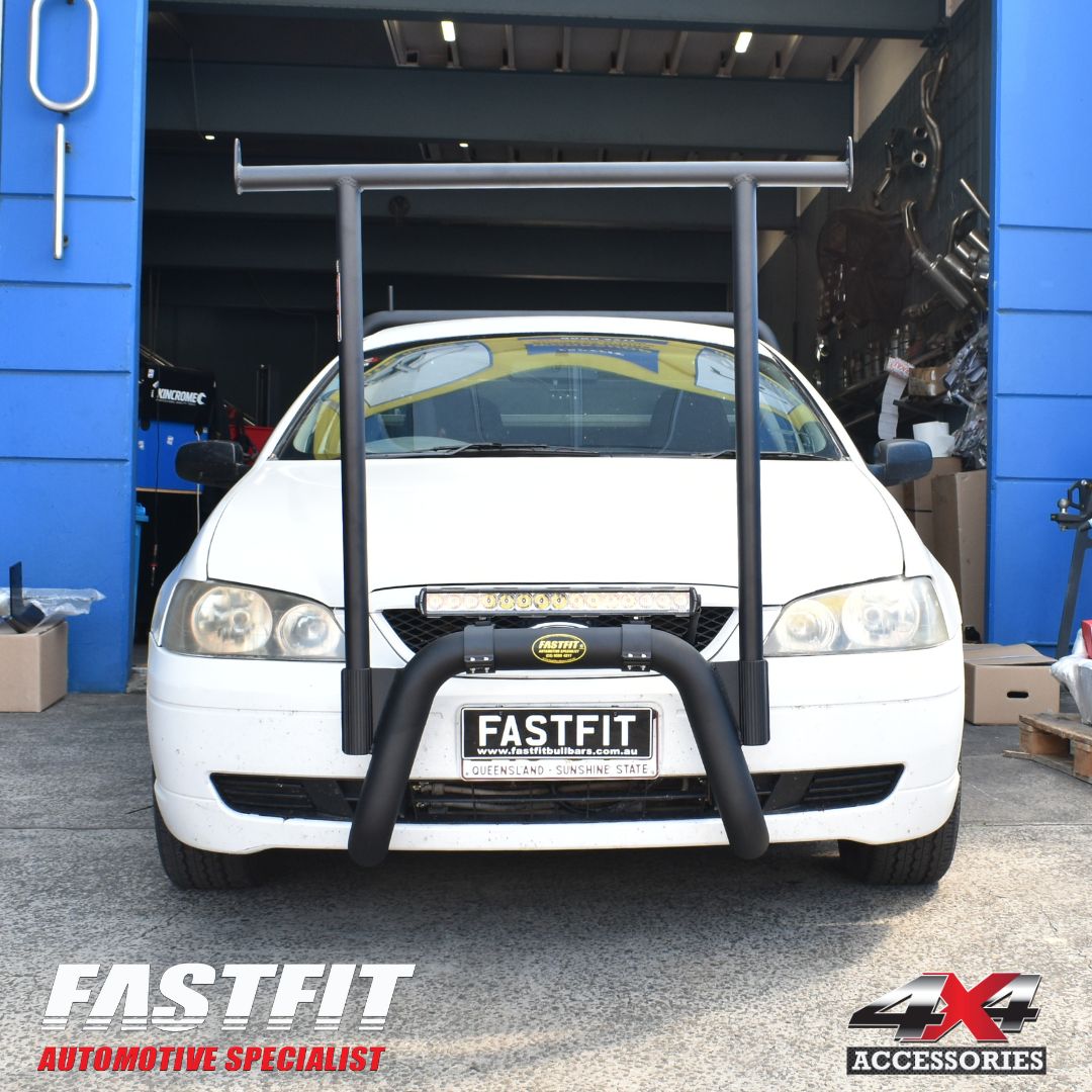 ALL BARS NUDGE BAR (BLACK) & H-RACK TO SUIT FORD FALCON BF