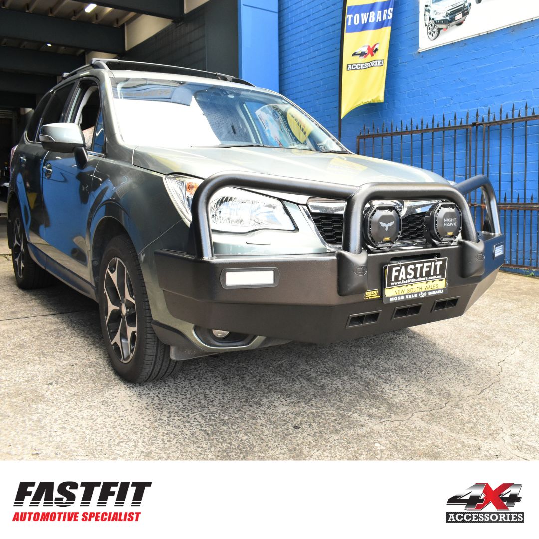 ECB BLACK RIPPLE BIG TUBE Bull Bars TO SUIT ON SUBARU FORESTER NON XT 02/2013-12/2015