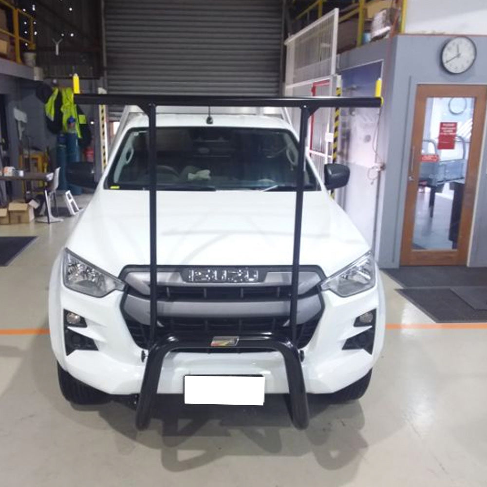 Black Nudgebar & Black Hrack Set suitable for use with 2022 Isuzu DMax compliant with front Radar