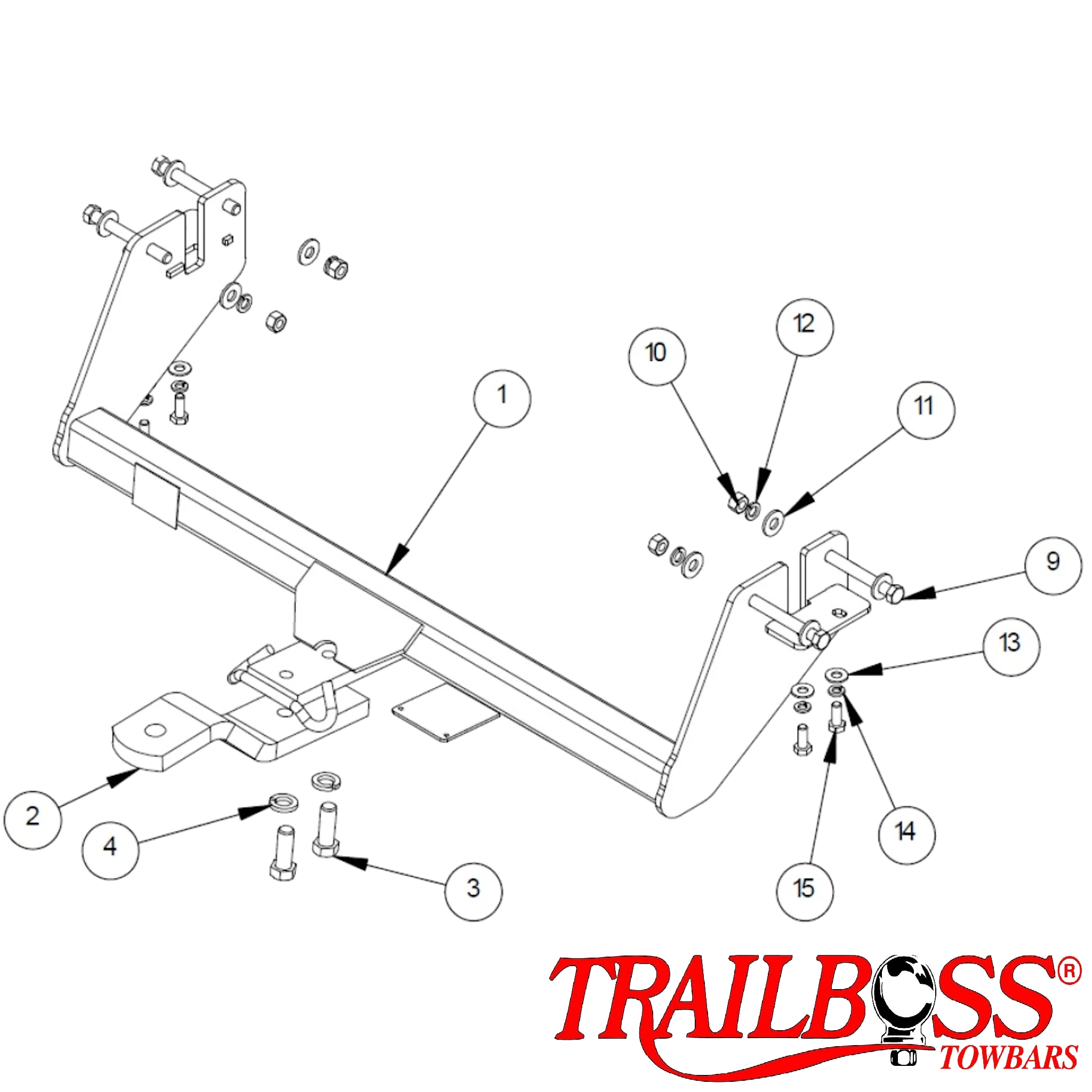 TrailBoss Towbar to suit Mitsubishi LANCER SEDAN SPORTSBACK (NOT RALLYART) 10/2007-10/2011