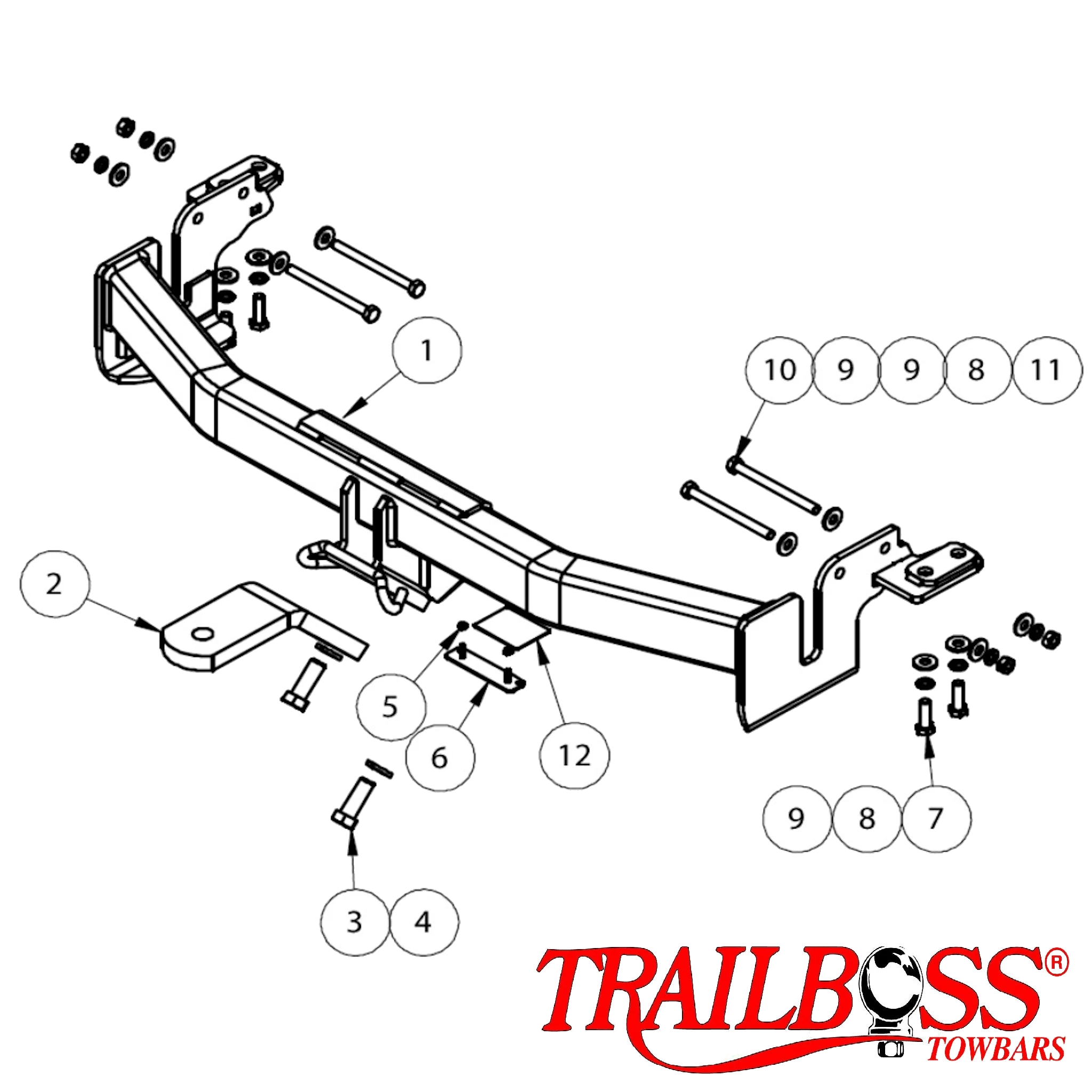 TrailBoss Towbar to suit Mitsubishi OUTLANDER SUV 11/2012-10/2017