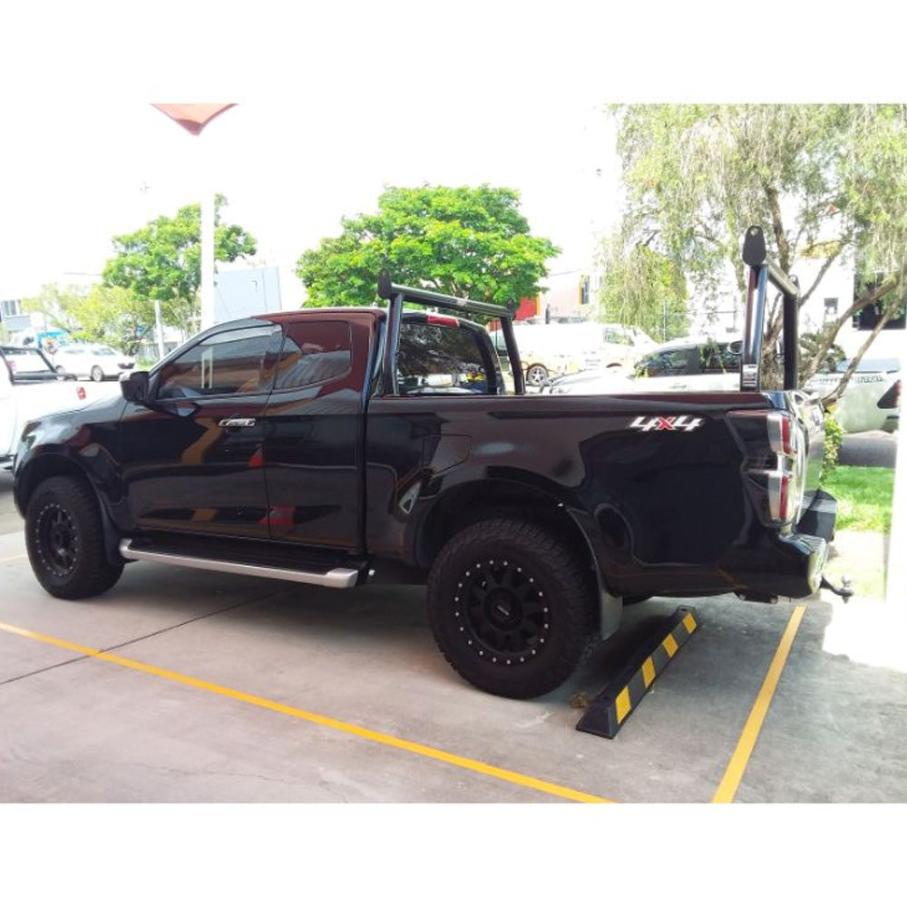 Coated Black 76mm Trade Racks with Welded Tie Downs suitable for use with 2021 Isuzu DMax