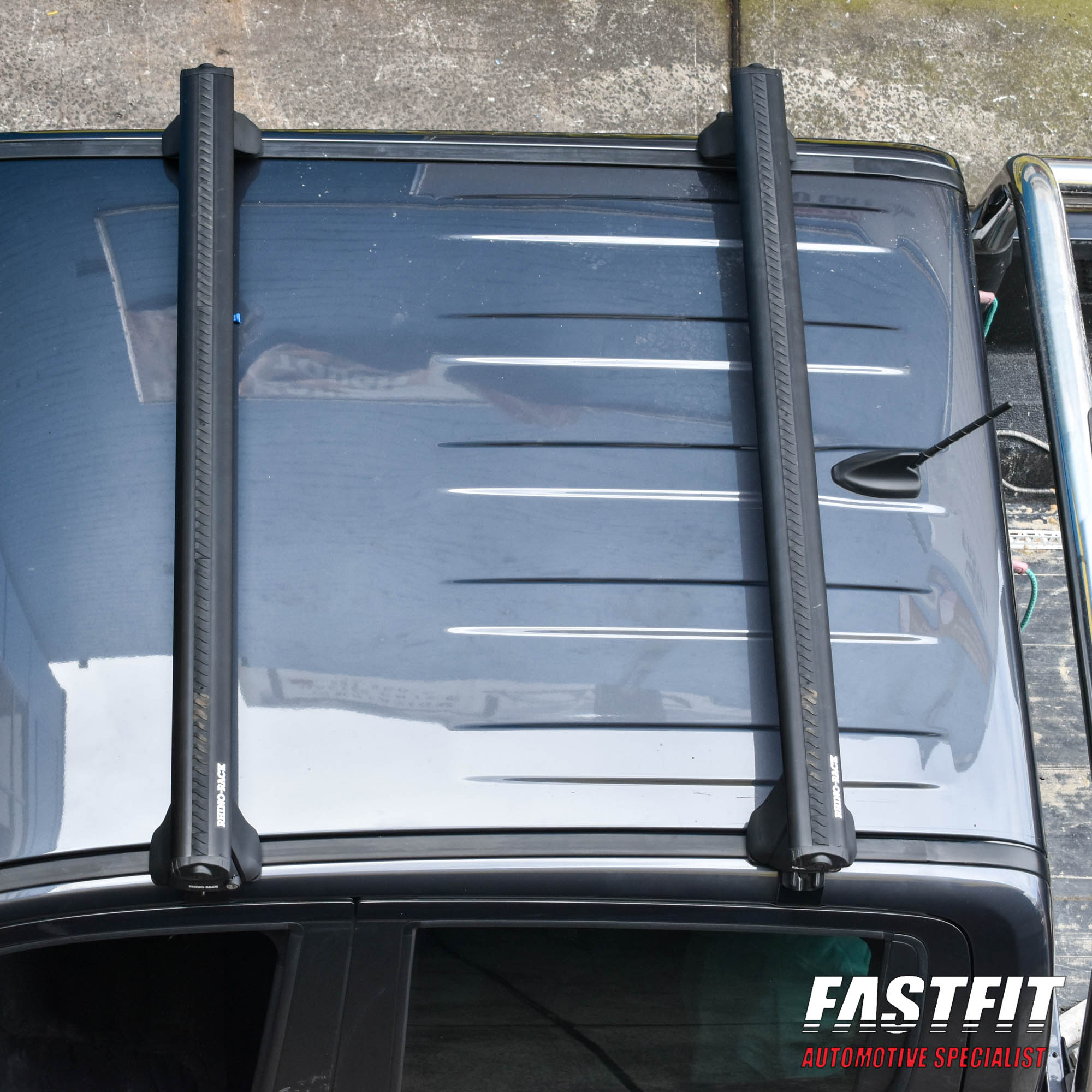 RHINO VORTEX 2500 BLACK 2 BAR ROOF RACK SYSTEM TO SUIT FORD RANGER 09/2011-ONWARDS