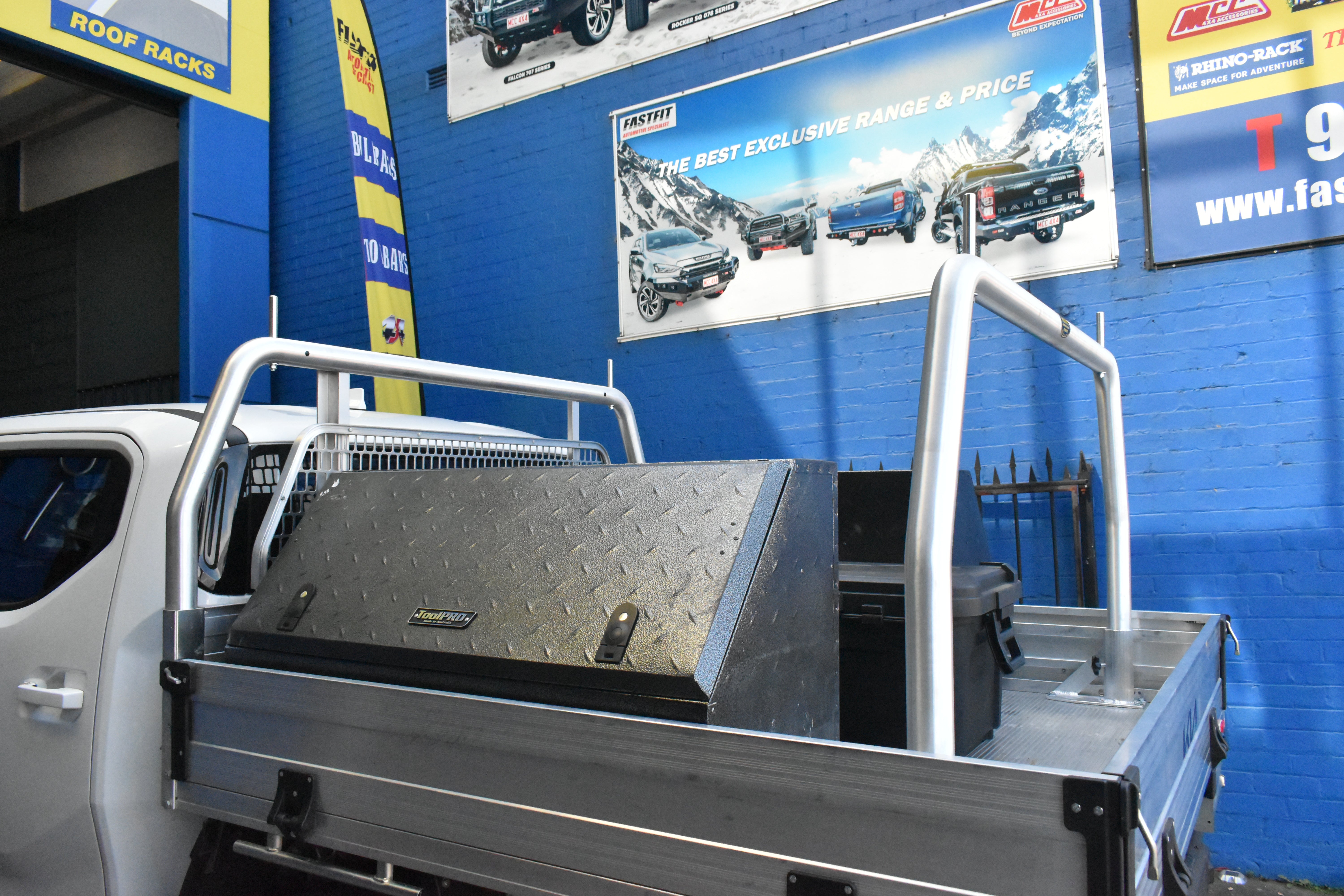 All Bars 76mm Front & Rear Ladder Rack (Polished Alloy) to suit KIA Tasman 2025-ON