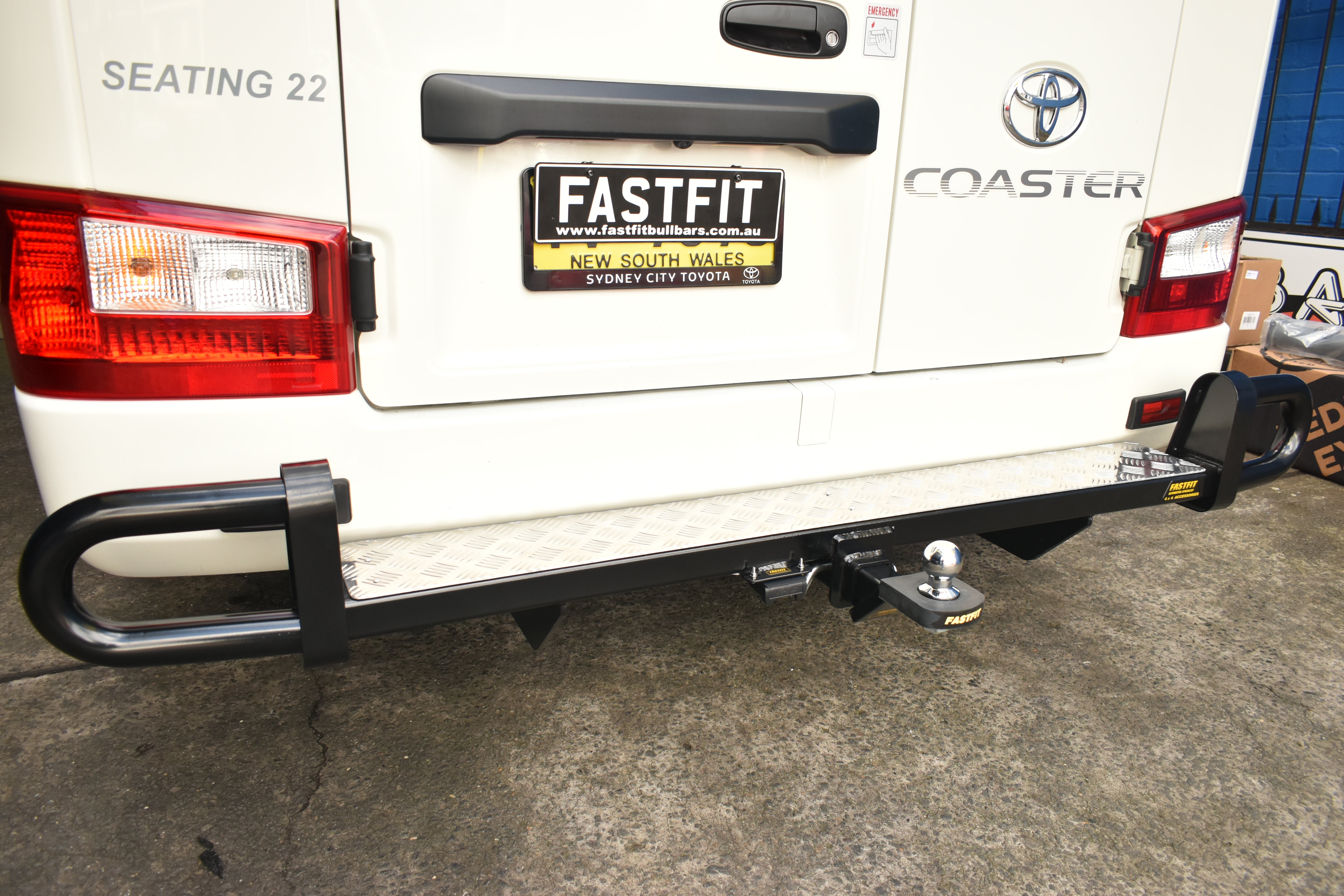 FORMULA REAR PROTECTION BAR WITH TOWBAR TO SUIT TOYOTA COASTER BUS 2026