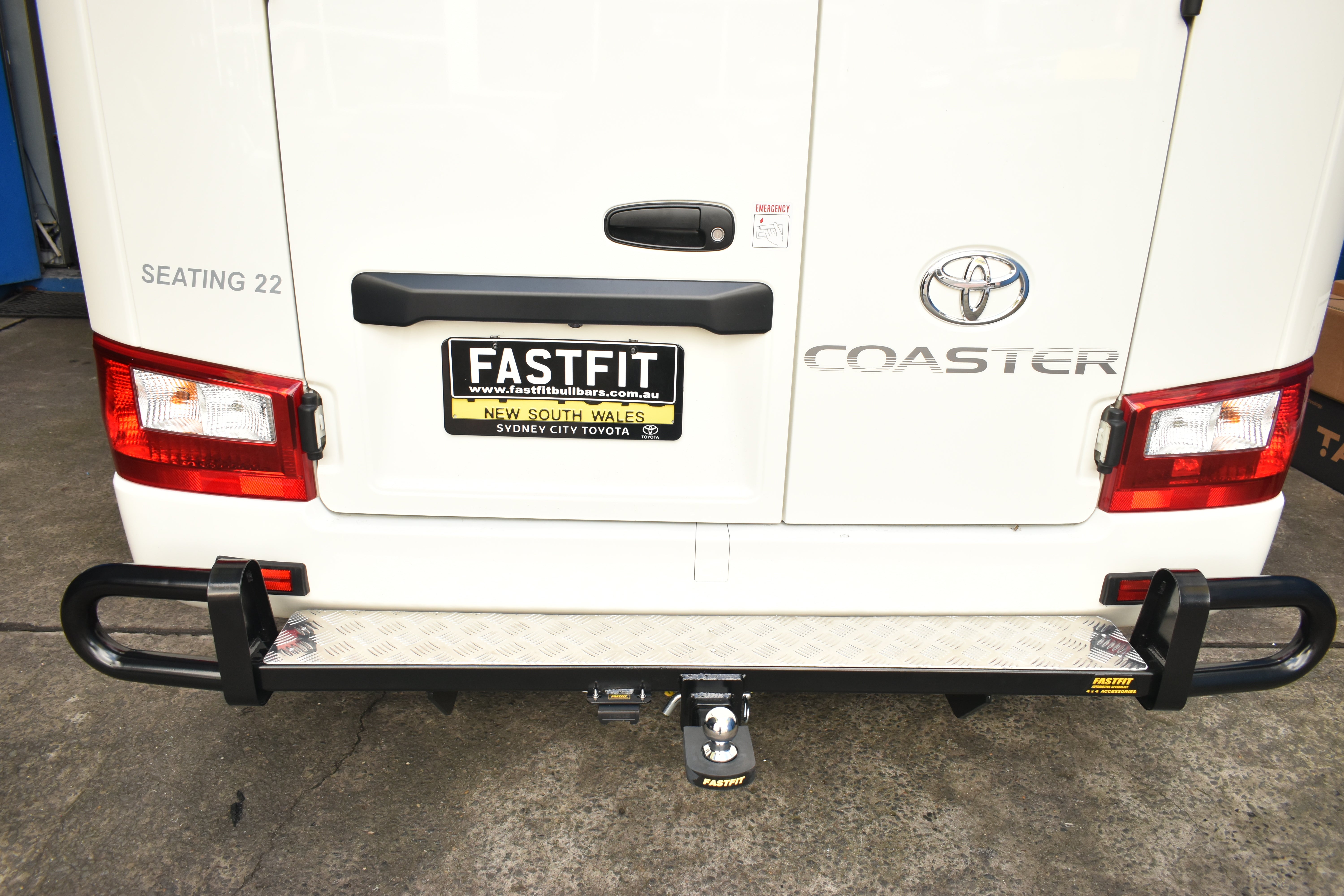 FORMULA REAR PROTECTION BAR WITH TOWBAR TO SUIT TOYOTA COASTER BUS 2026