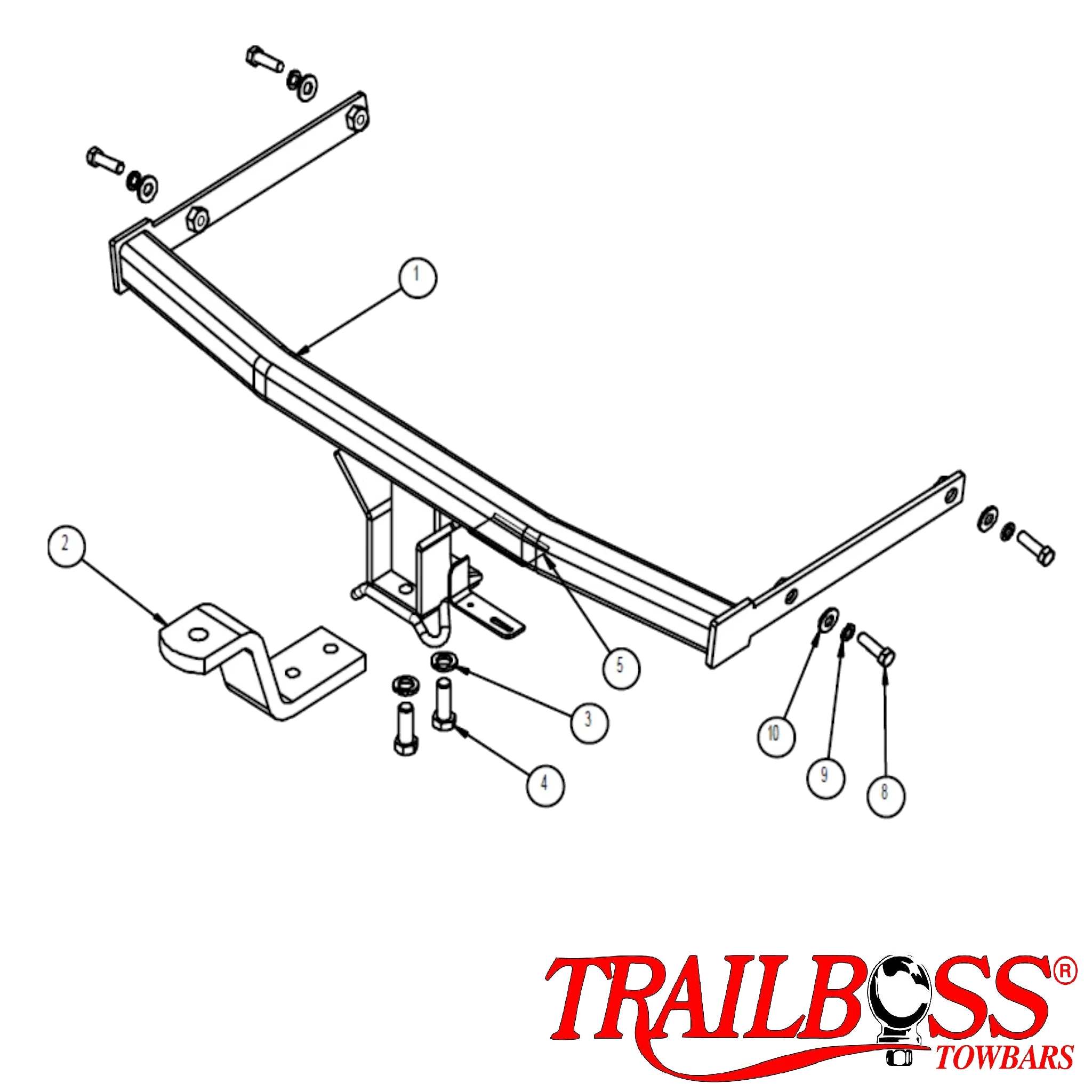 TRAILBOSS TowBar to suit FORD FIESTA 5D HATCH (NOT ZETEC) 01/09-ON