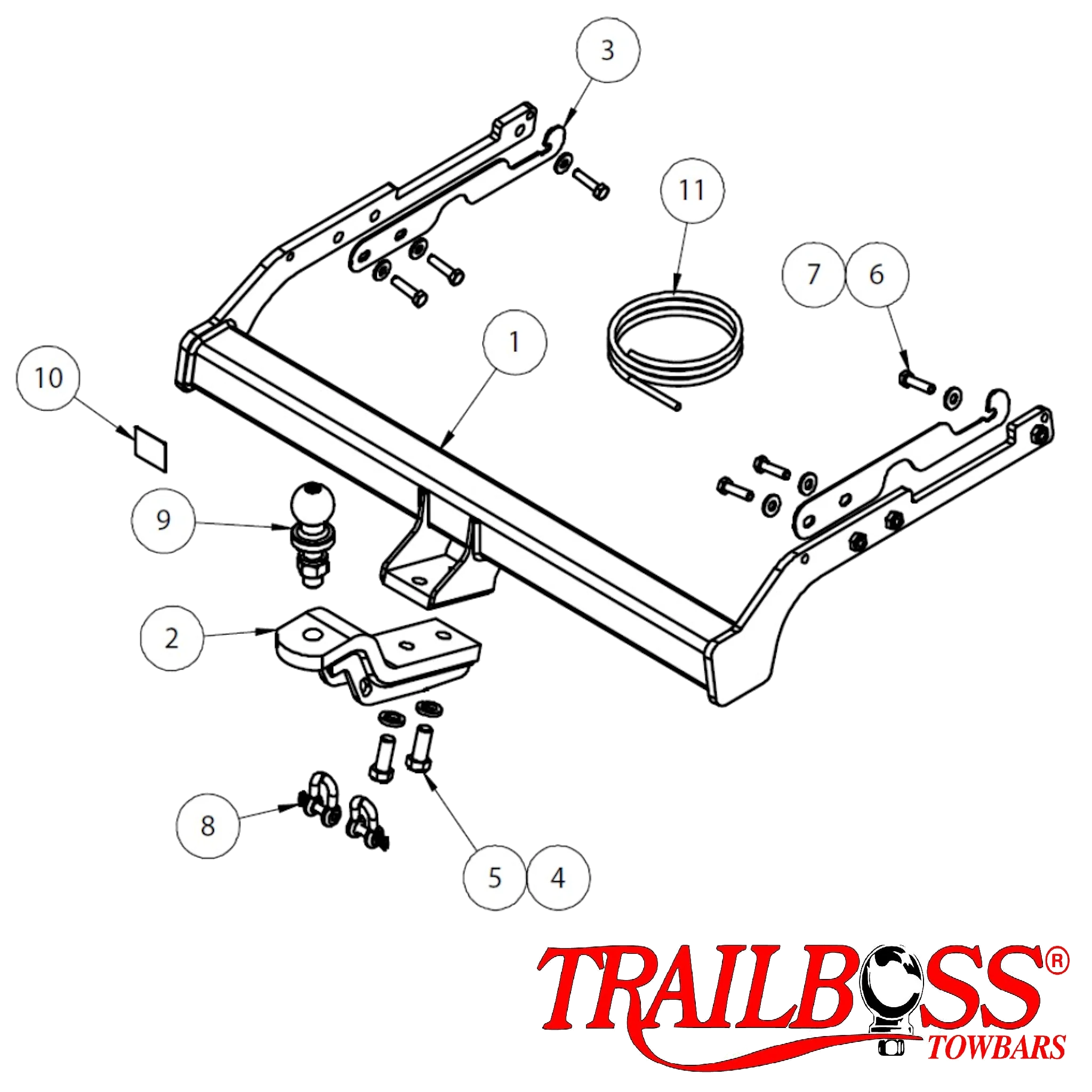 TRAILBOSS TowBar to suit FORD MONDEO MD HATCH & WAGON AMBIENTE/TREND/TITANIUM 01/2015 - 03/2021