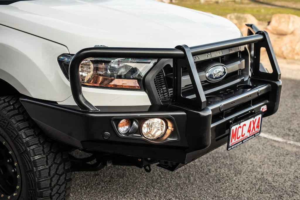 MCC 707-02 Falcon Bull Bars Black A-Frame Package (LED Foglight) to suit FORD Ranger/Everest Non Tech MK 2 Mk 3 2016-2021