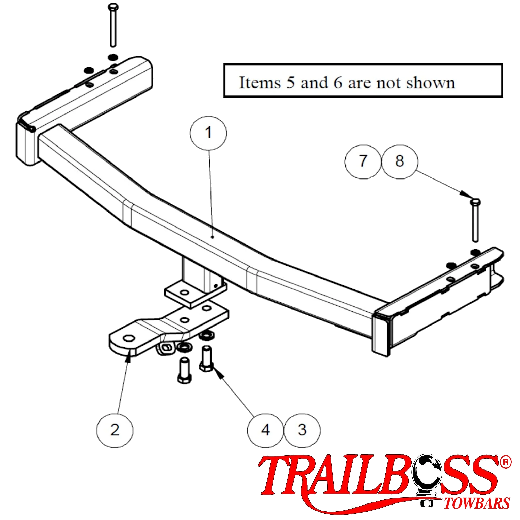 TrailBoss Standard Towbar (FLAT TONGUE) to suit Holden COMMODORE VE WAGON 08/2008-04/2013