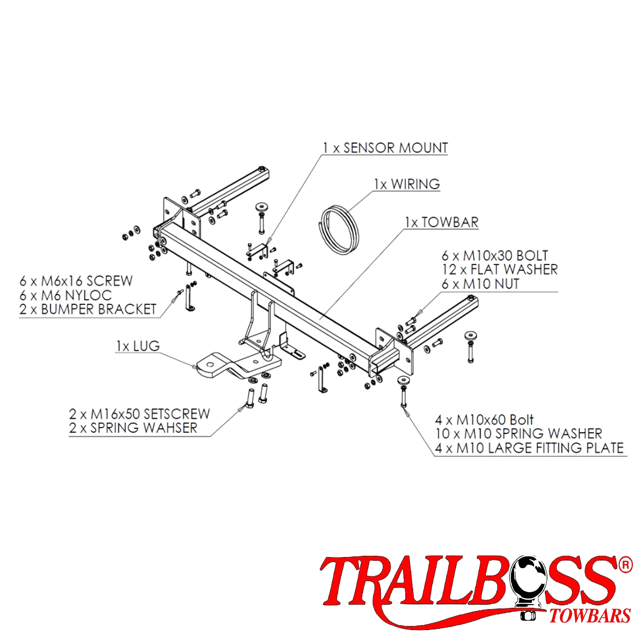 TrailBoss Towbar to suit HYUNDAI i45 SEDAN 06/2010-ON