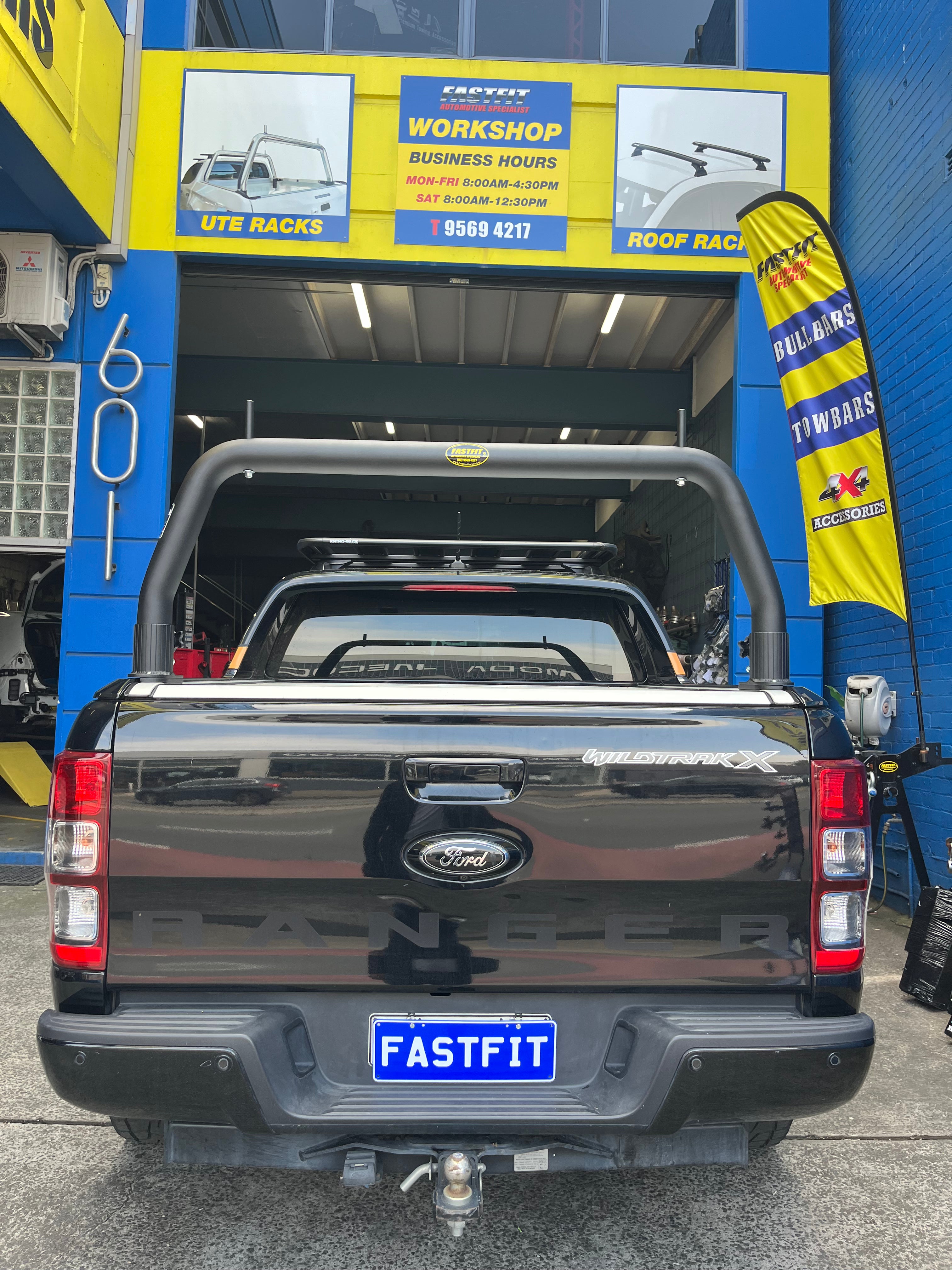 ALL BARS & RACKS Rear Ladder Rack (Black) for Ford Ranger 2022-On Next Gen