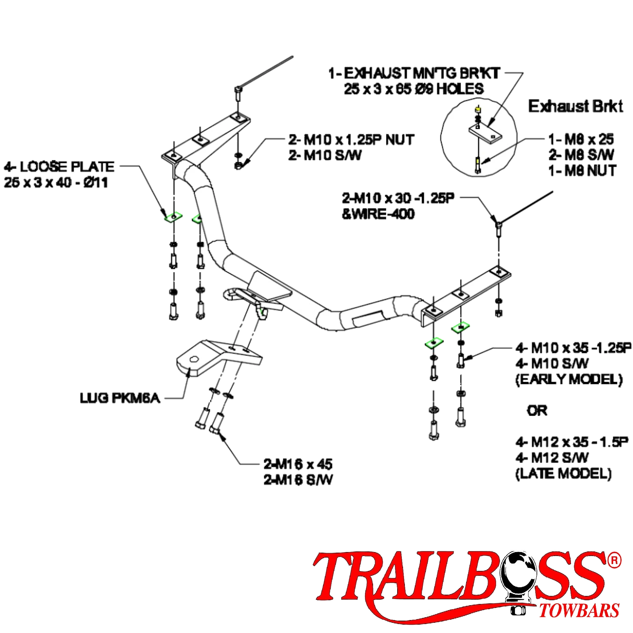 TrailBoss Heavy Duty Towbar to suit KIA CARNIVAL PEOPLE MOVER 08/1999-12/2005