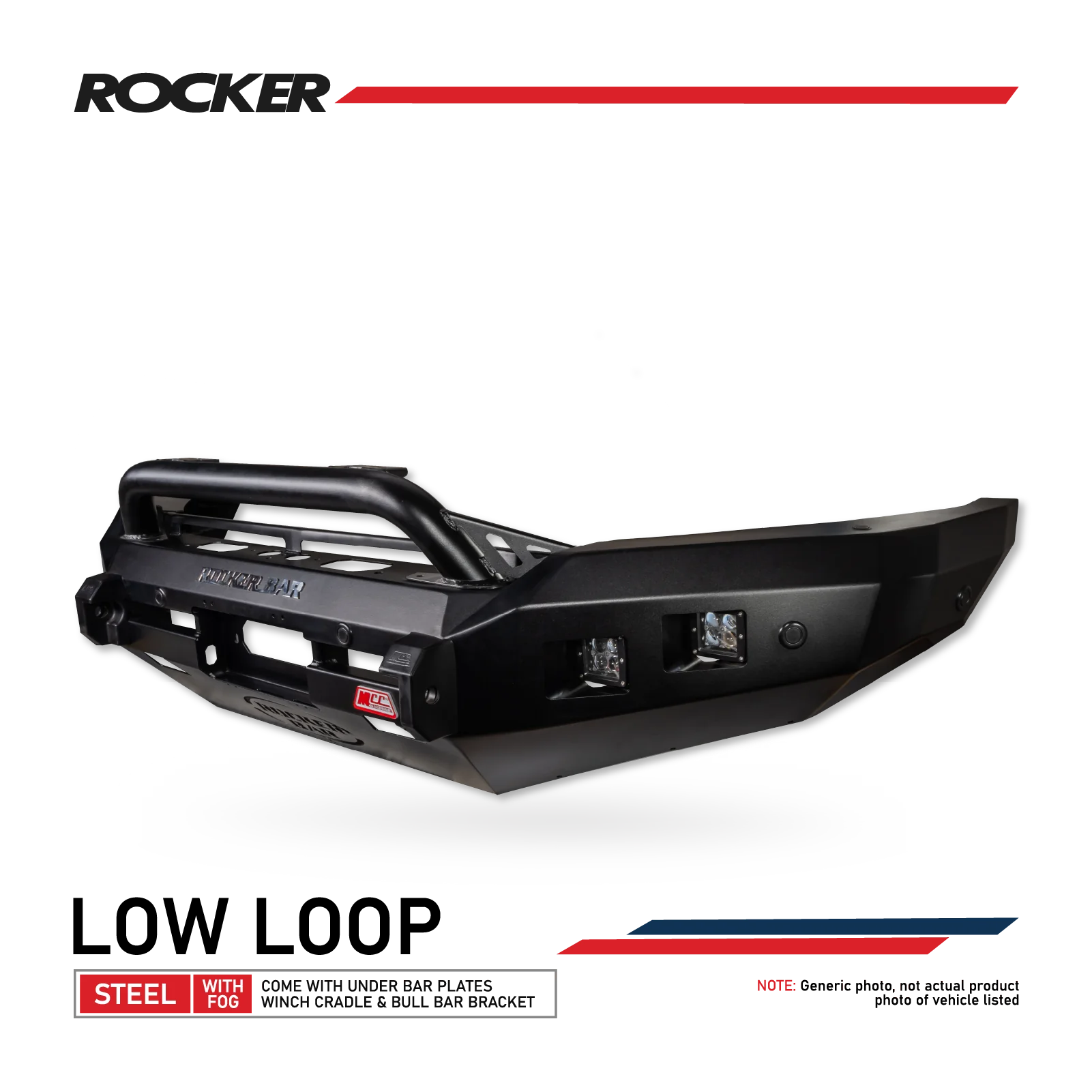 MCC 078-01 SINGLE LOW LOOP ROCKER BULLBAR TO SUIT TOYOTA Land Cruiser 200 series prefacelift 2007-2015