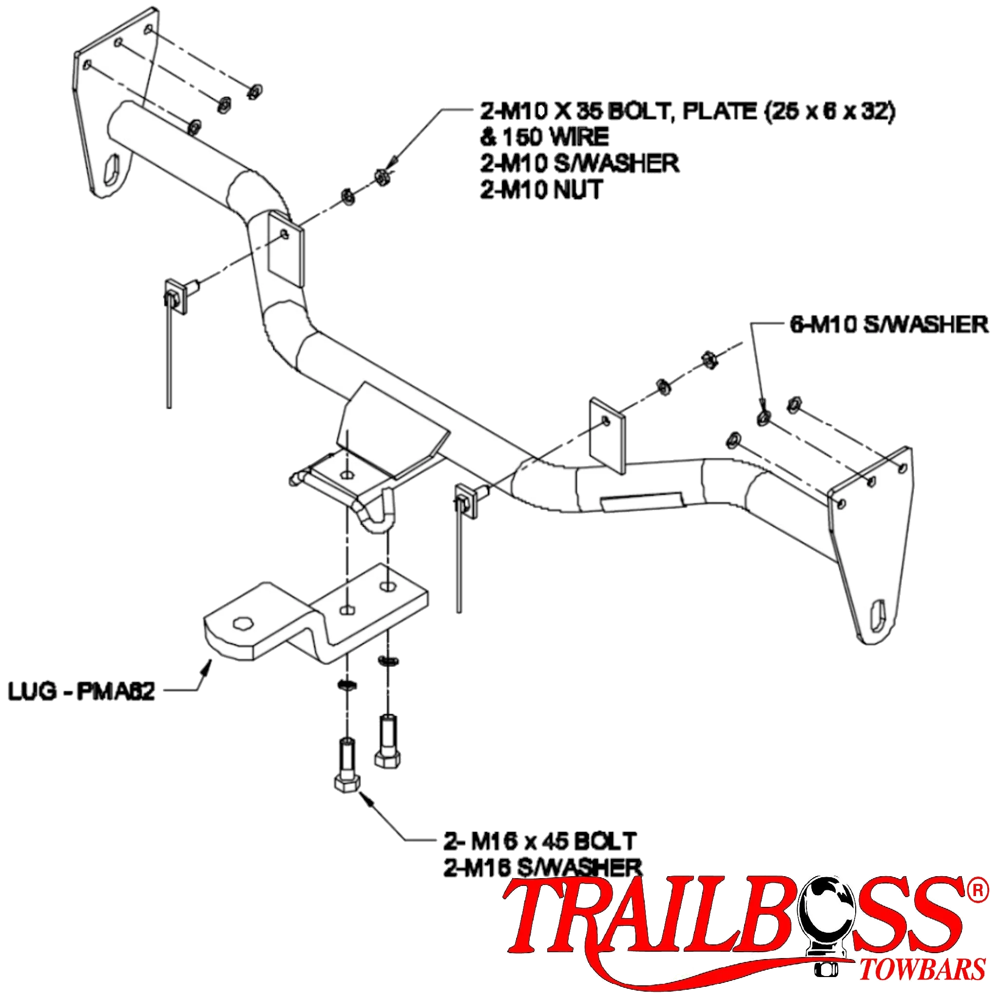 TRAILBOSS Heavy Duty TowBar to suit Mazda MPV People Mover 09/1999 - 12/2006