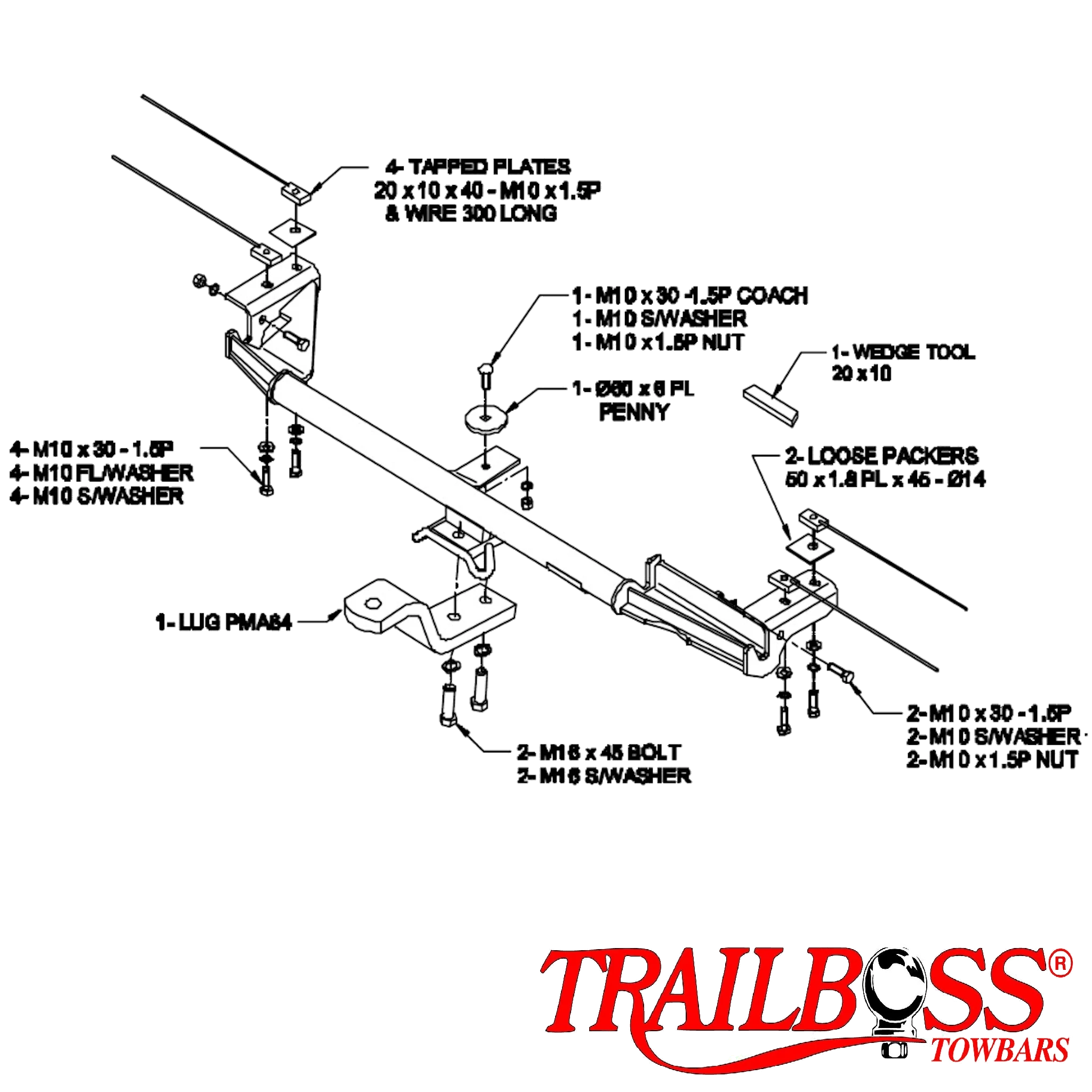 TRAILBOSS TowBar to suit MAZDA PREMACY HATCH 02/2001-06/2003