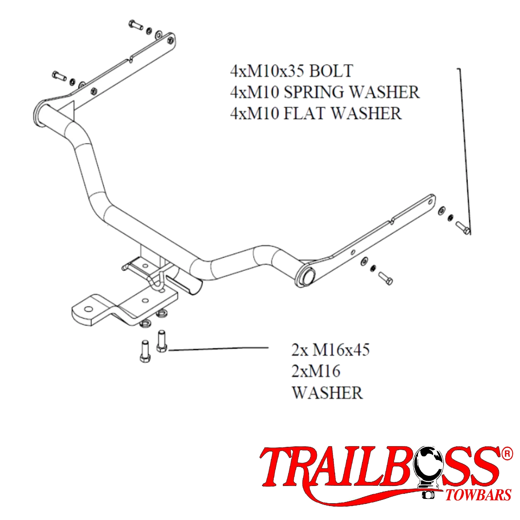TrailBoss Towbar to suit MAZDA 3 SEDAN 04/2009-02/2014