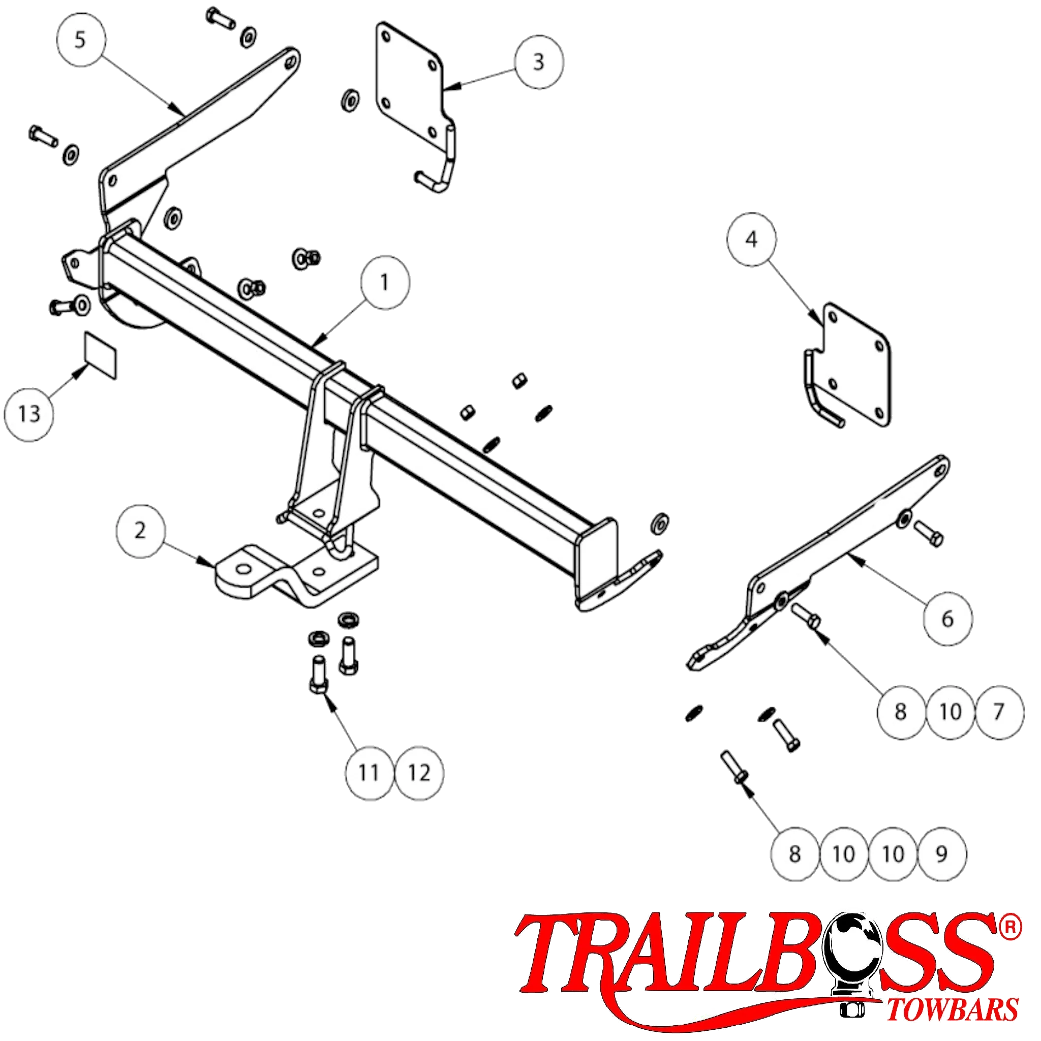 TrailBoss Towbar to suit MAZDA 3 HATCH BN BM 12/2013-3/2019