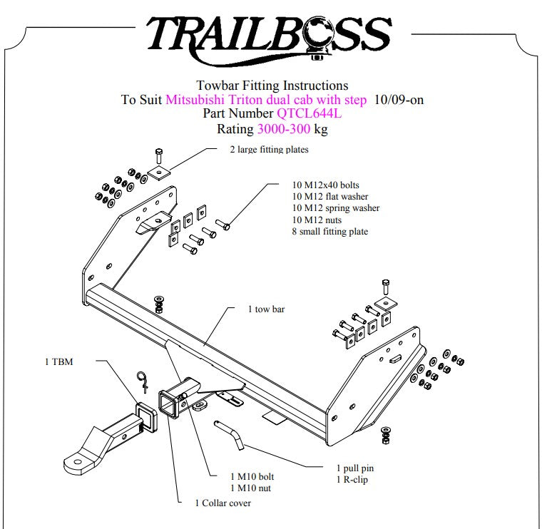 Mitsubishi Triton dual Cab with step 10-on MFI