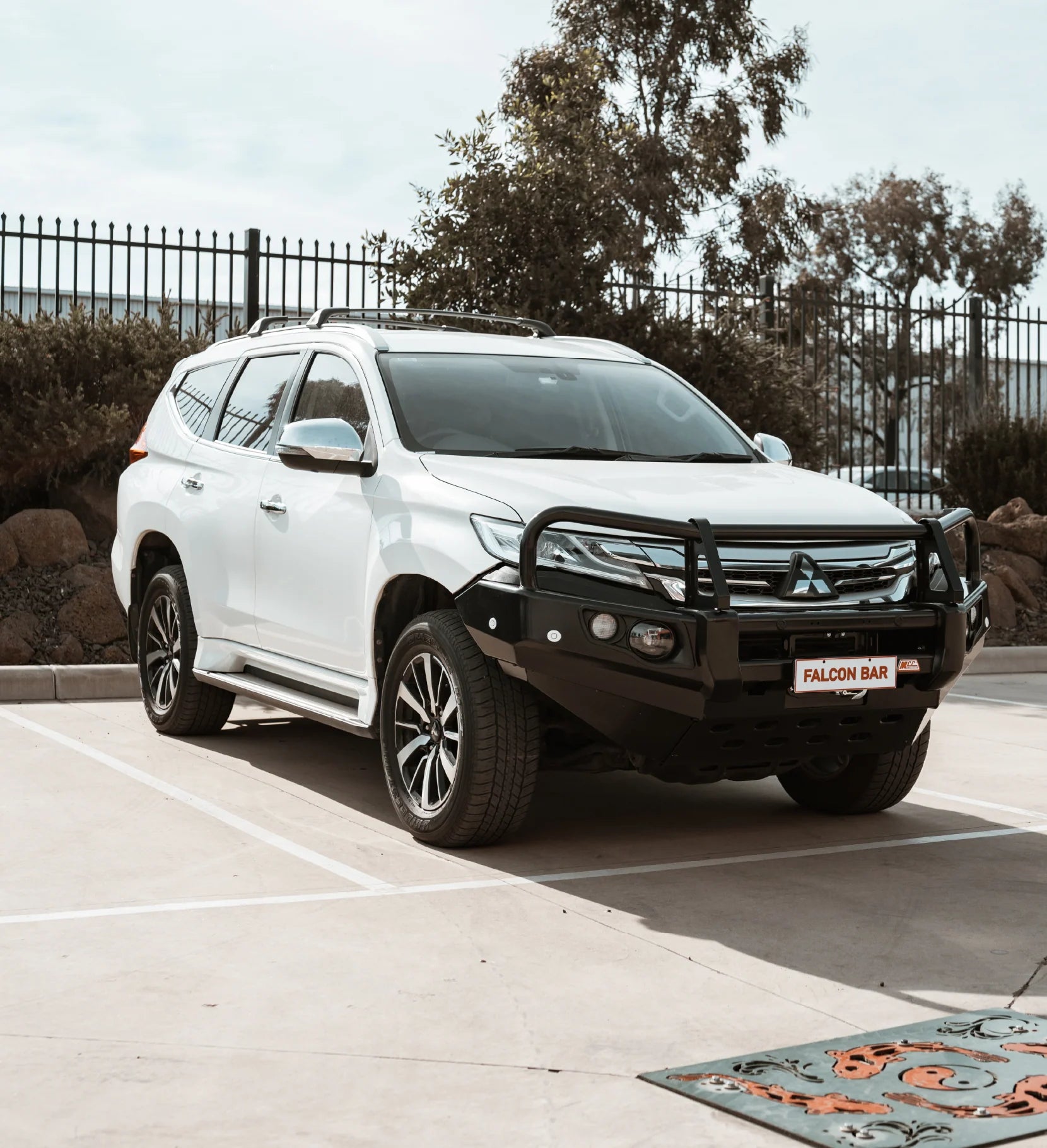 MCC 707-02 Falcon Bull Bars Black A-Frame Package (LED Foglight) to suit MITSUBISHI Pajero Sport QE 2015-2020