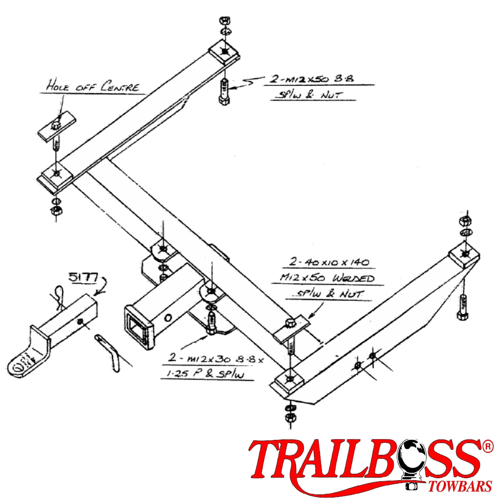 TrailBoss Towbar to suit HOLDEN ZAFIRA PEOPLE MOVER 06/2001-04/2003